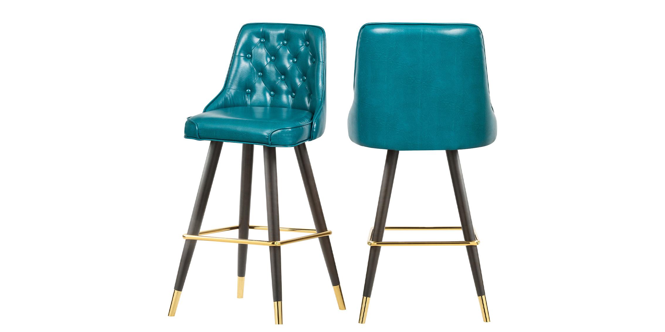 Contemporary, Modern Counter Stool Set PORTNOY 908Blue-C 908Blue-C in Blue Faux Leather