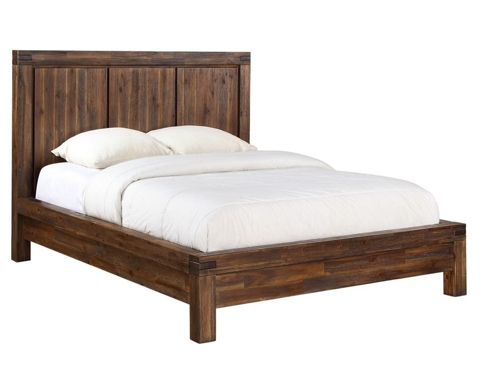

    
Brick Brown Finish Acacia Solids Queen Platform Bed MEADOW by Modus Furniture
