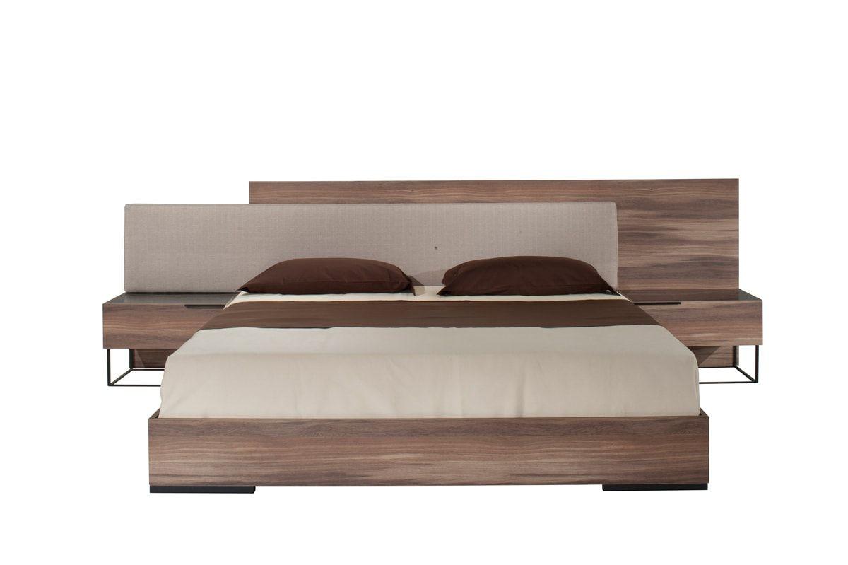 Contemporary, Traditional Panel Bedroom Set Matteo VGACMATTEO-BED-Q-3pcs in Brown Fabric