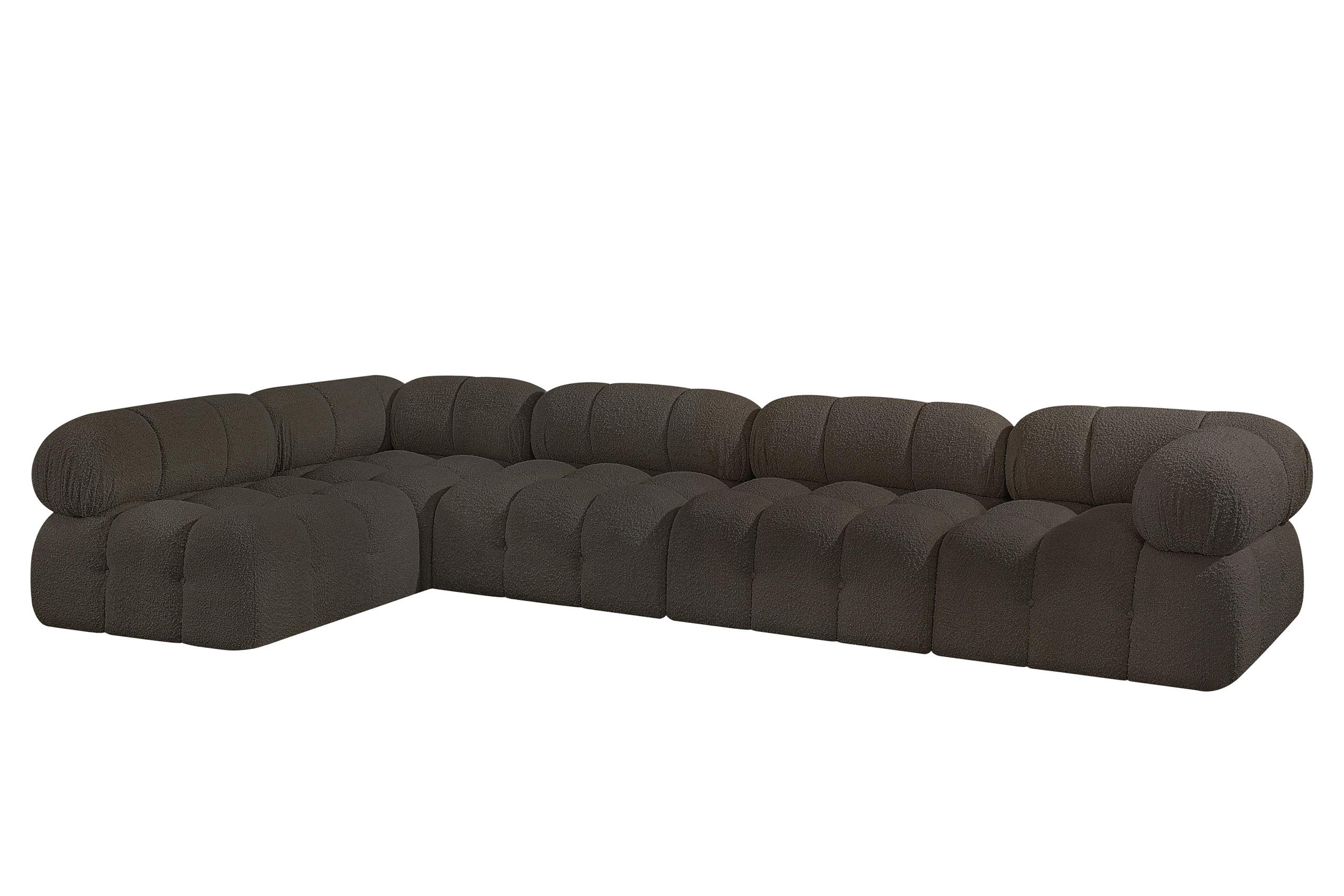 Contemporary, Modern Modular Sectional AMES 611Brown-Sec5A 611Brown-Sec5A in Brown 
