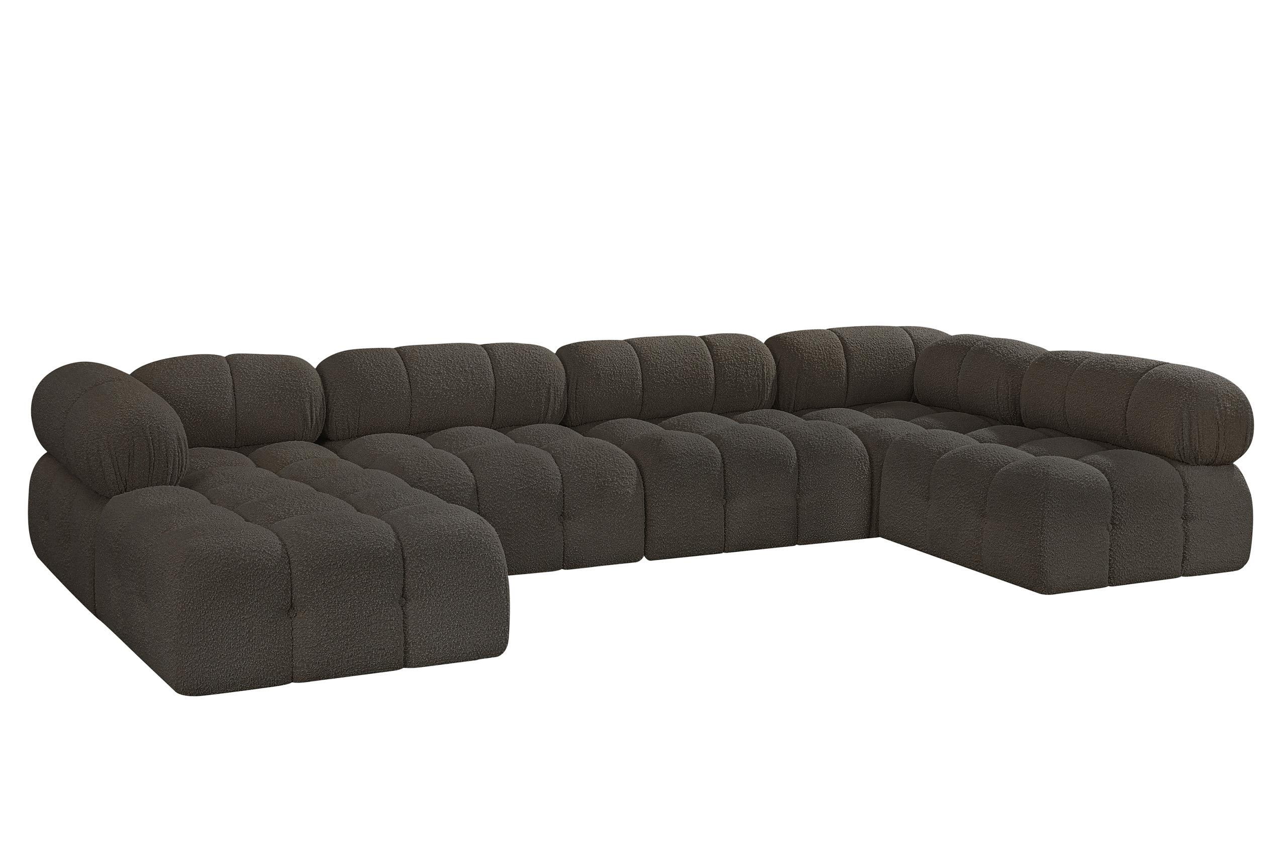 Contemporary, Modern Modular Sectional AMES 611Brown-Sec6A 611Brown-Sec6A in Brown 