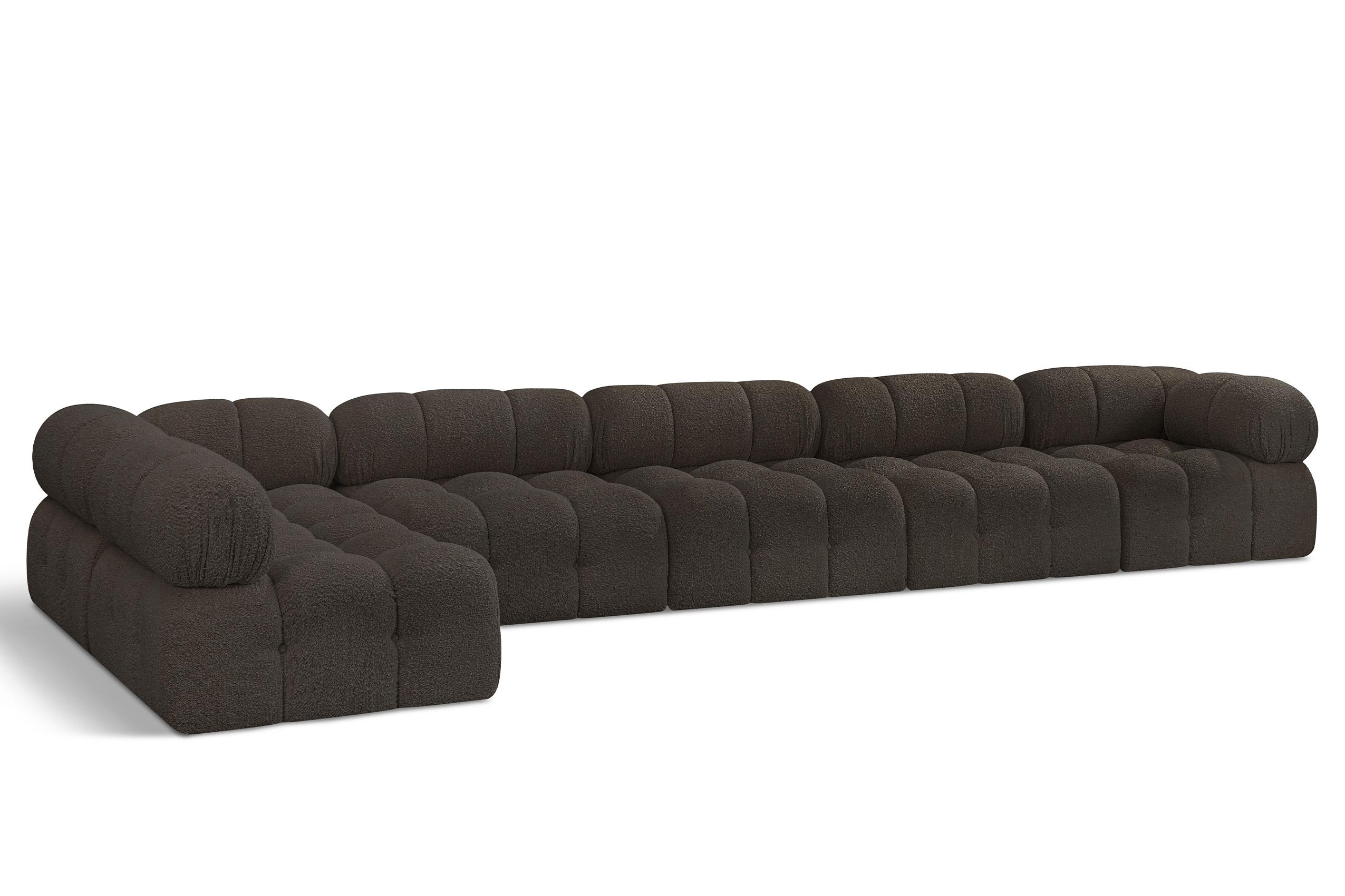 

    
Brown Boucle Modular Sectional Sofa AMES 611Brown-Sec6E Meridian Modern
