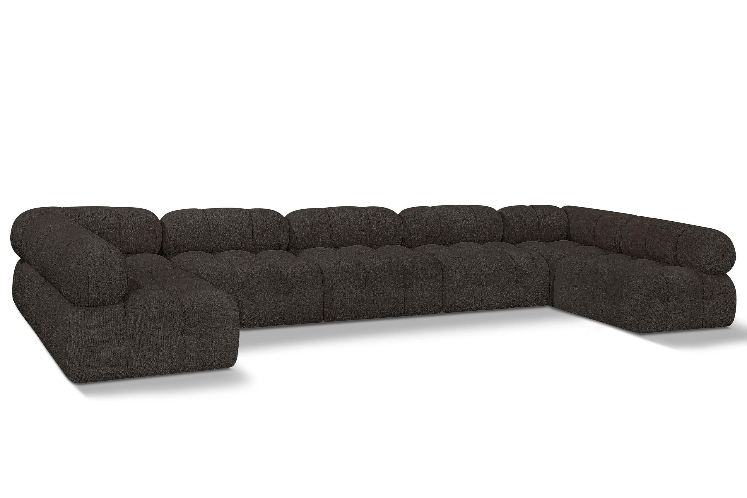 Contemporary, Modern Modular Sectional AMES 611Brown-Sec7A 611Brown-Sec7A in Brown 
