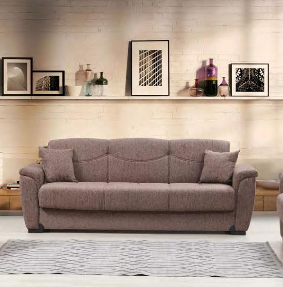 Contemporary Sofa Everly EVE-B-S in Brown Fabric