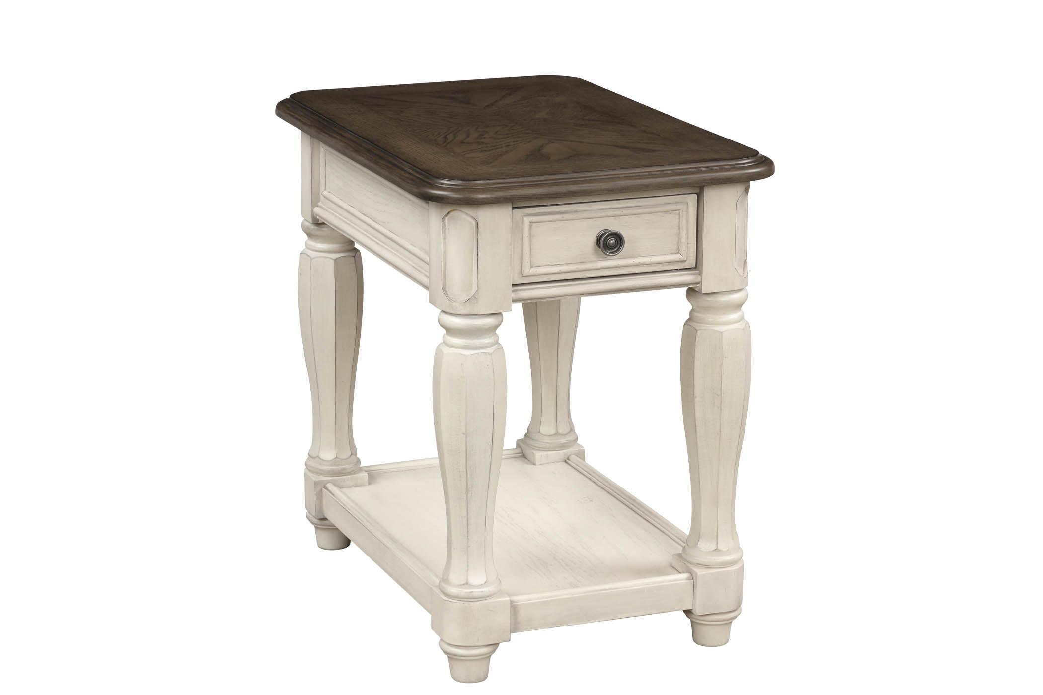

    
White & Ebony Chairside Table LINDEN 8918-003 Bernards Traditional

