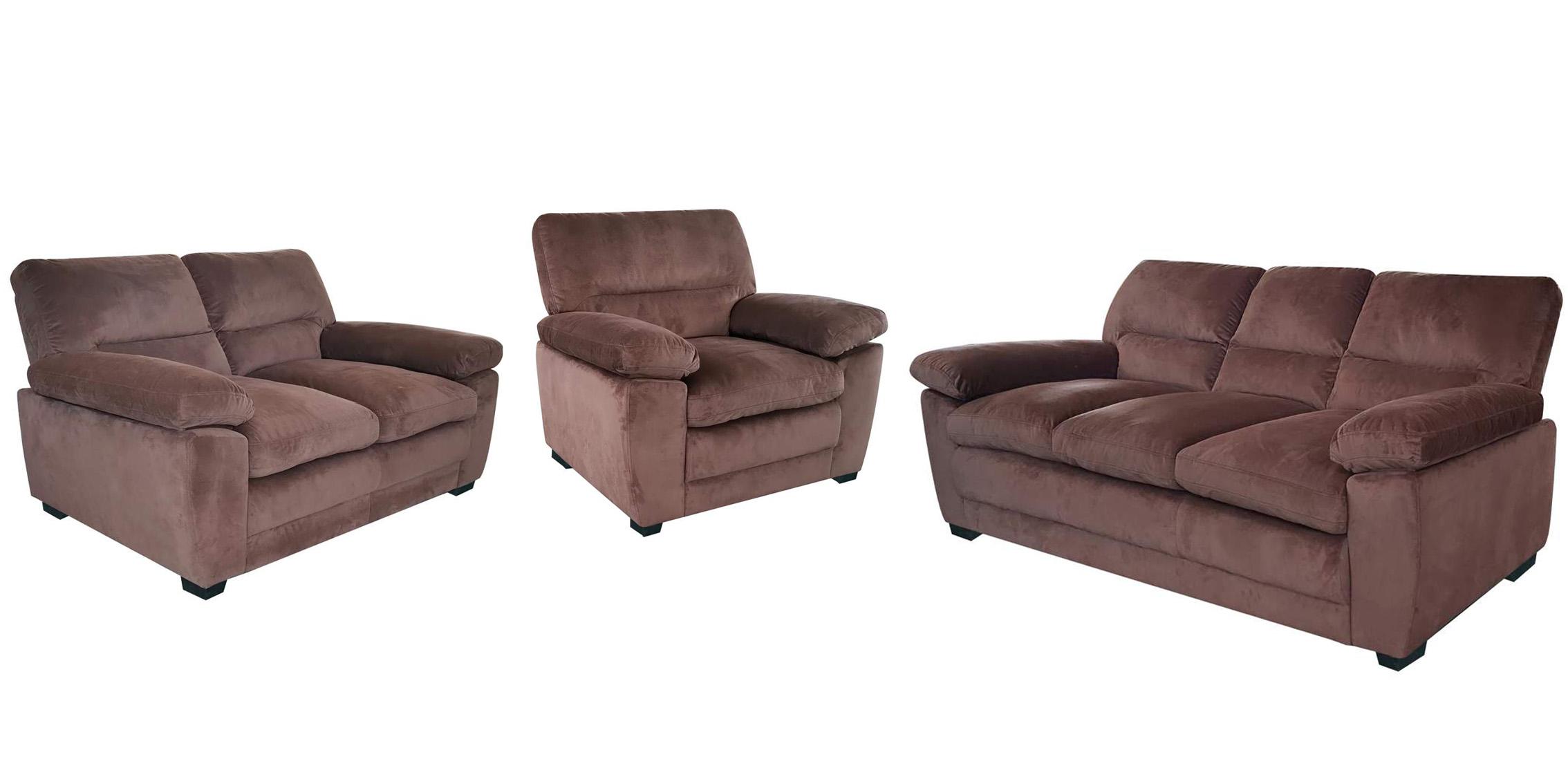 

    
Brown Fabric Sofa Set 3 Pcs MAXX Galaxy Home Contemporary Modern
