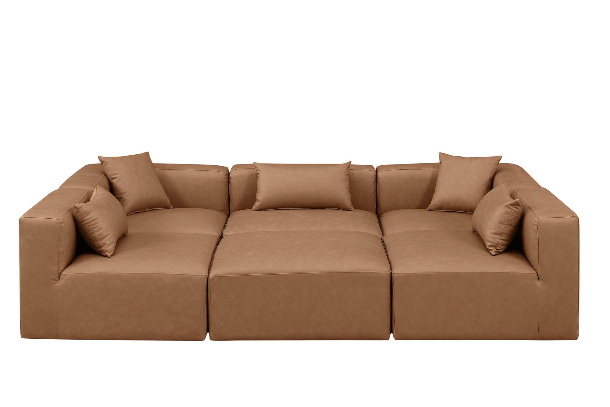 

        
Meridian Furniture CUBE 668Brown-Sec6C Modular Sectional Sofa Brown Faux Leather 094308317922
