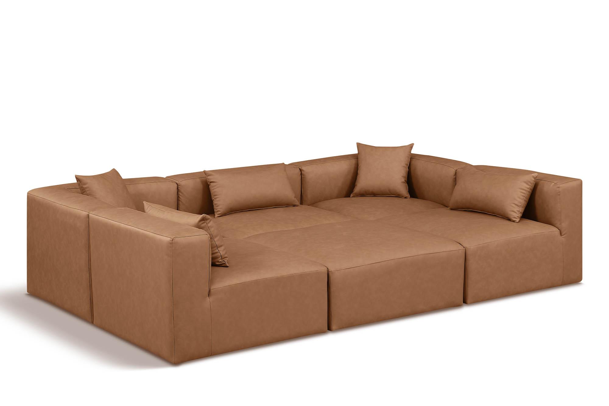 

    
Brown Faux Leather Modular Sectional CUBE 668Brown-Sec6C Meridian Modern

