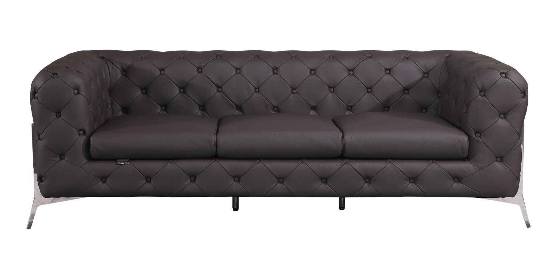 

    
Brown Genuine Italian Leather Sofa Contemporary 970 Global United
