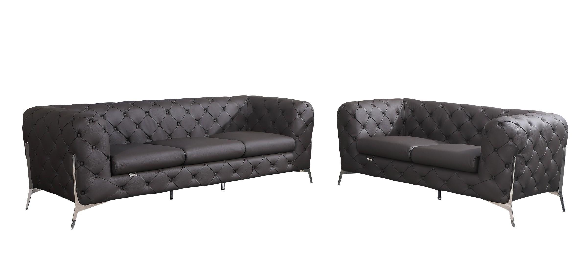 

    
Brown Genuine Italian Leather Sofa Set 2Pcs Contemporary 970 Global United
