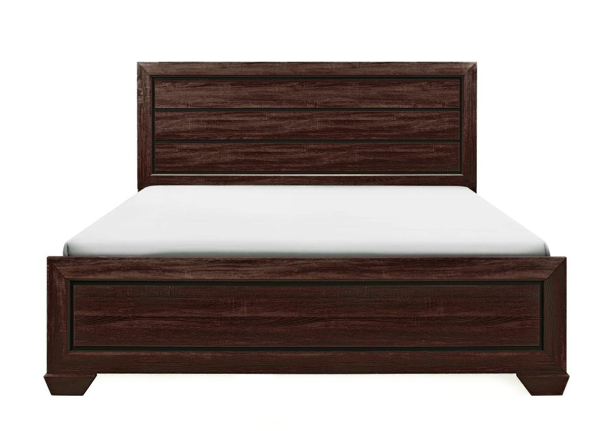 Contemporary, Rustic Panel Bed Farrow B5510-K-Bed in Brown 