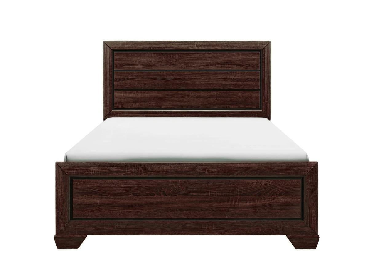 Contemporary, Rustic Panel Bed Farrow B5510-Q-Bed in Brown 