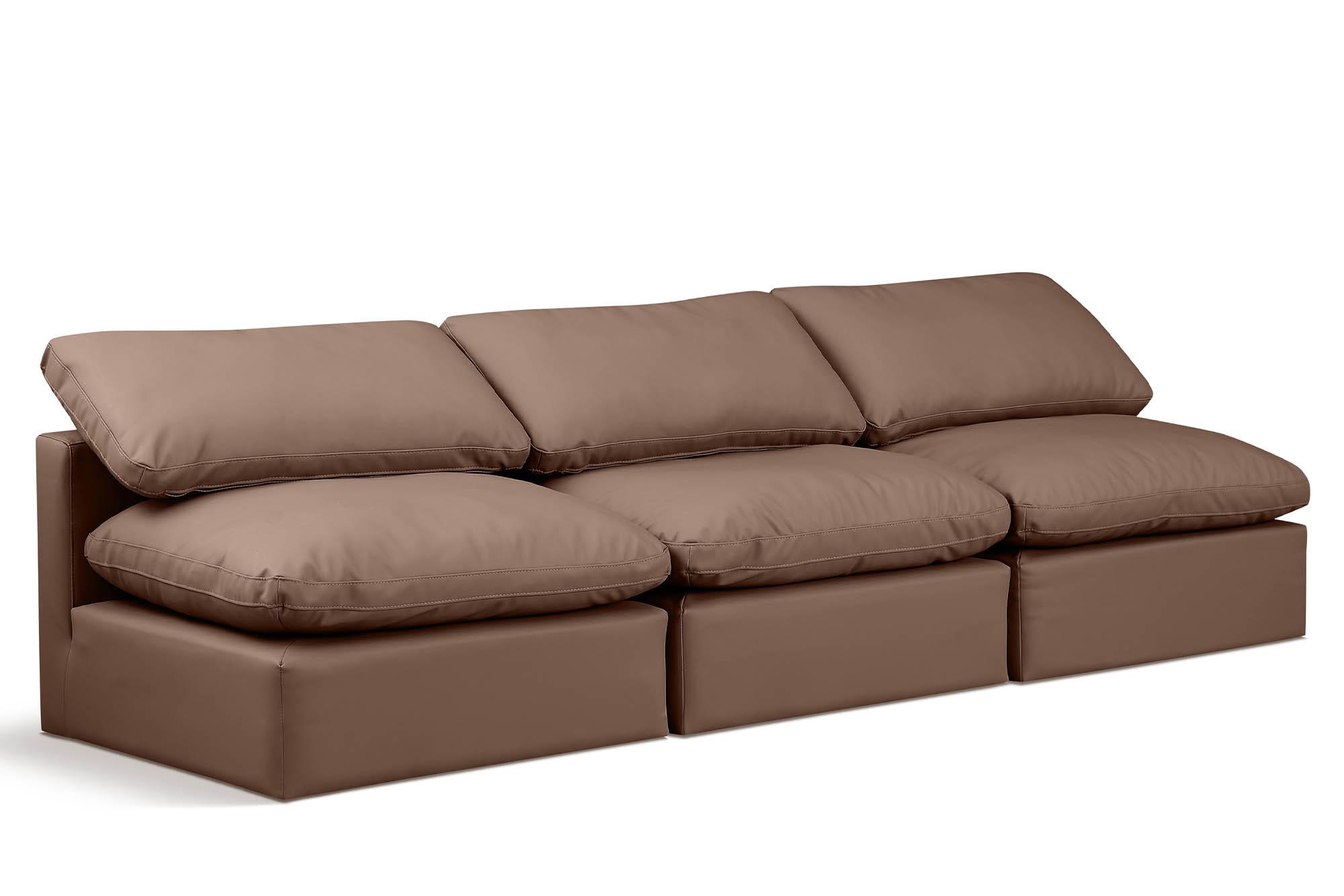 

    
Brown Vegan Leather Modular Sofa INDULGE 146Brown-S3 Meridian Modern
