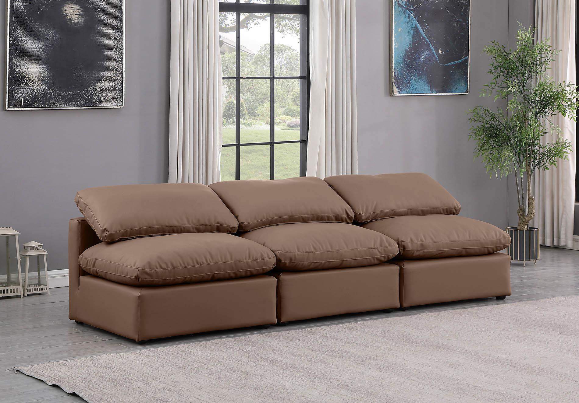 

    
Brown Vegan Leather Modular Sofa INDULGE 146Brown-S3 Meridian Modern
