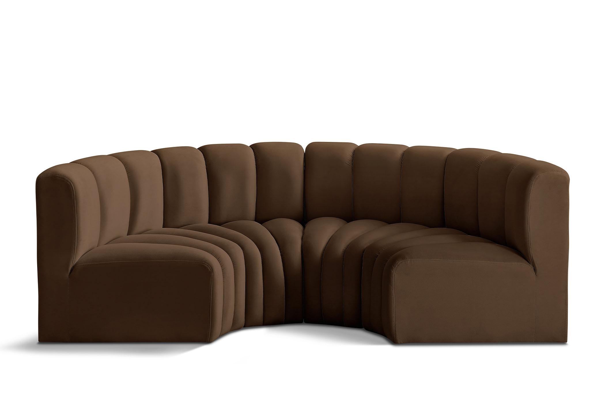 

        
Meridian Furniture ARC 103Brown-S4C Modular Sectional Sofa Brown Velvet 094308299952
