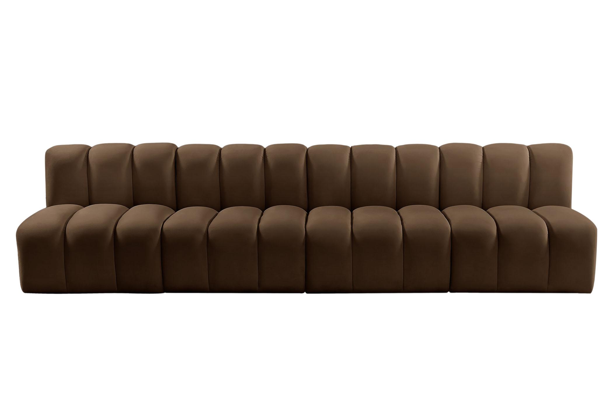 

        
Meridian Furniture ARC 103Brown-S4E Modular Sectional Sofa Brown Velvet 094308299976
