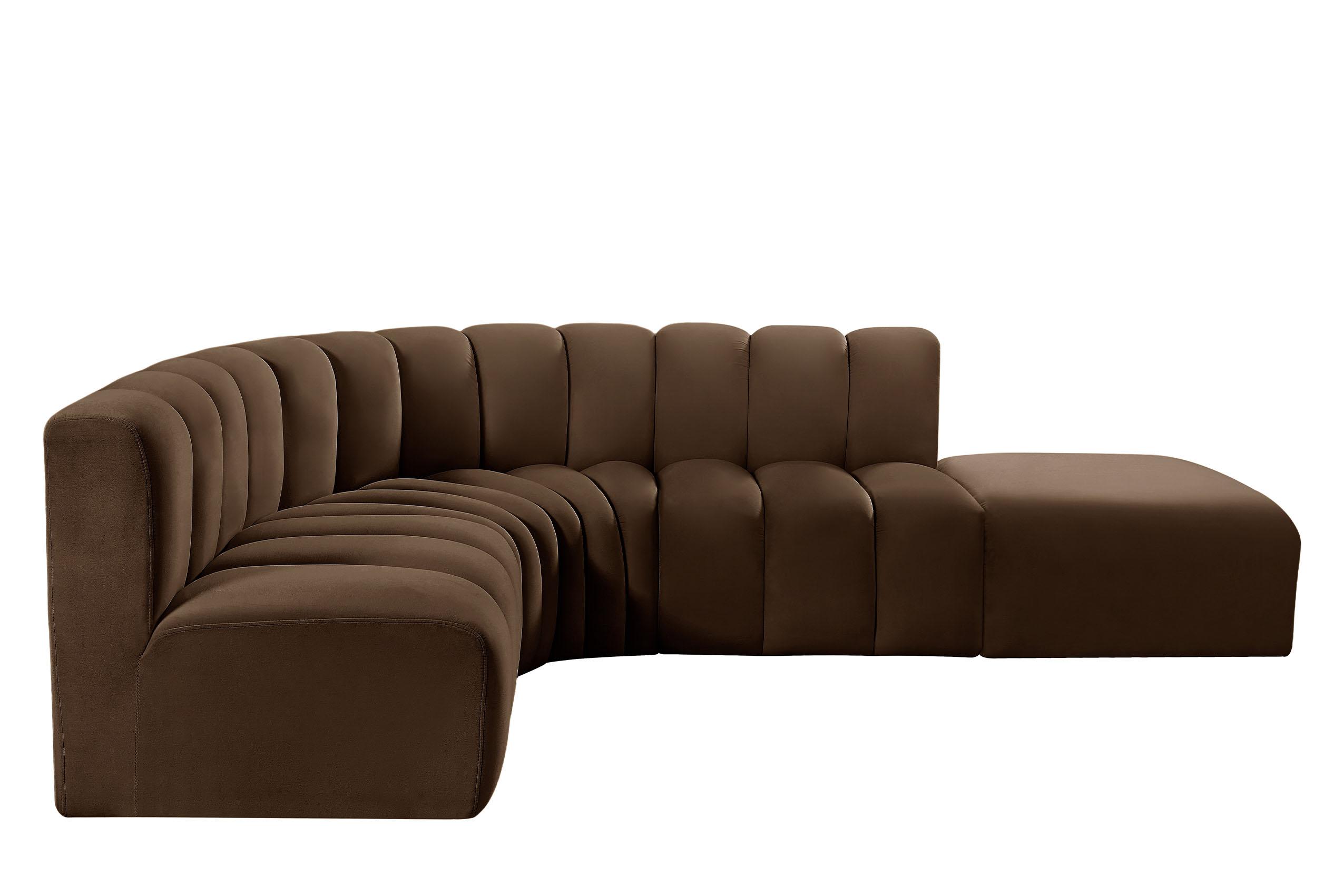 

    
103Brown-S5C Brown Velvet Channel Tufted Modular Sectional ARC 103Brown-S5C Meridian Modern
