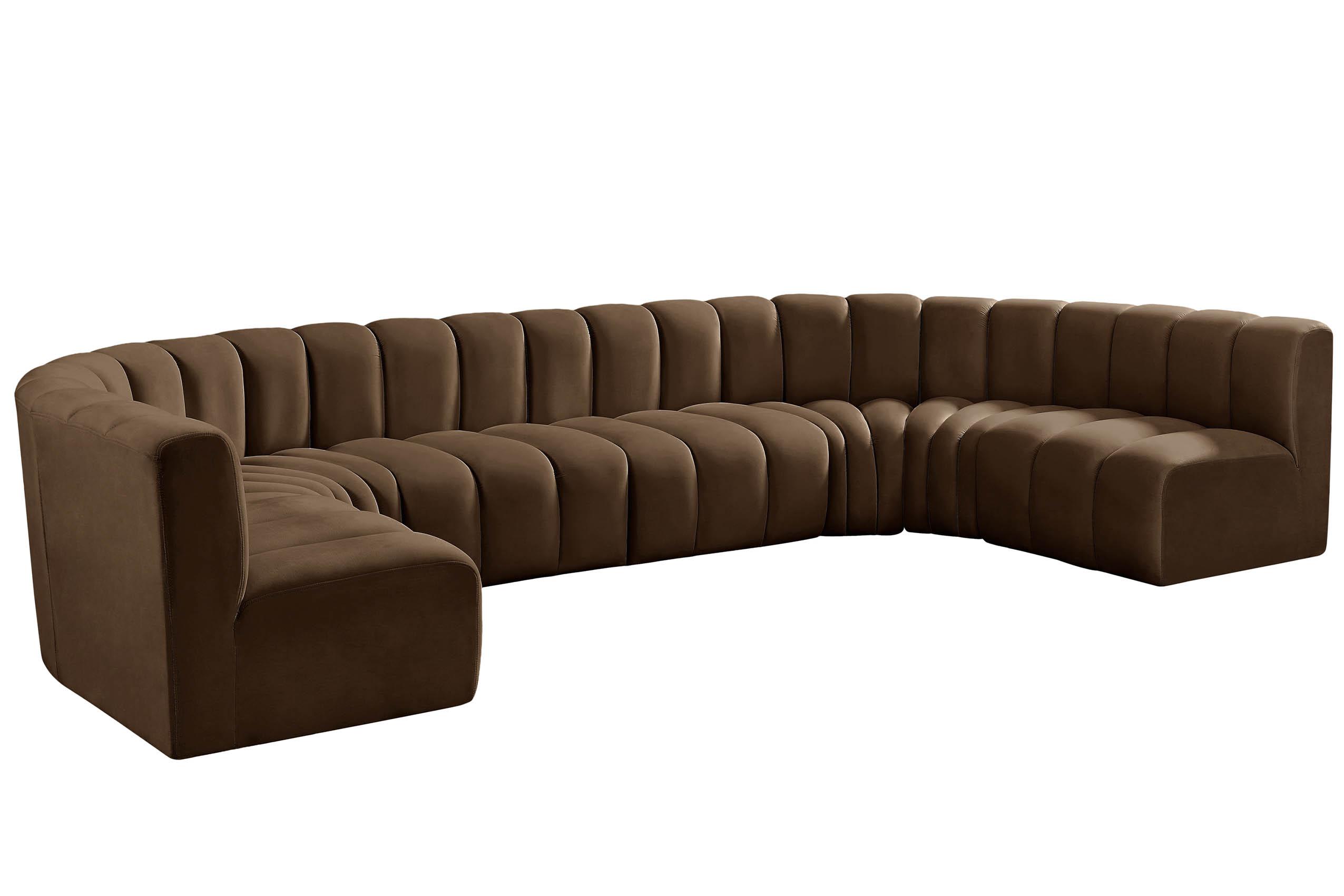 Contemporary, Modern Modular Sectional Sofa ARC 103Brown-S8A 103Brown-S8A in Brown Velvet