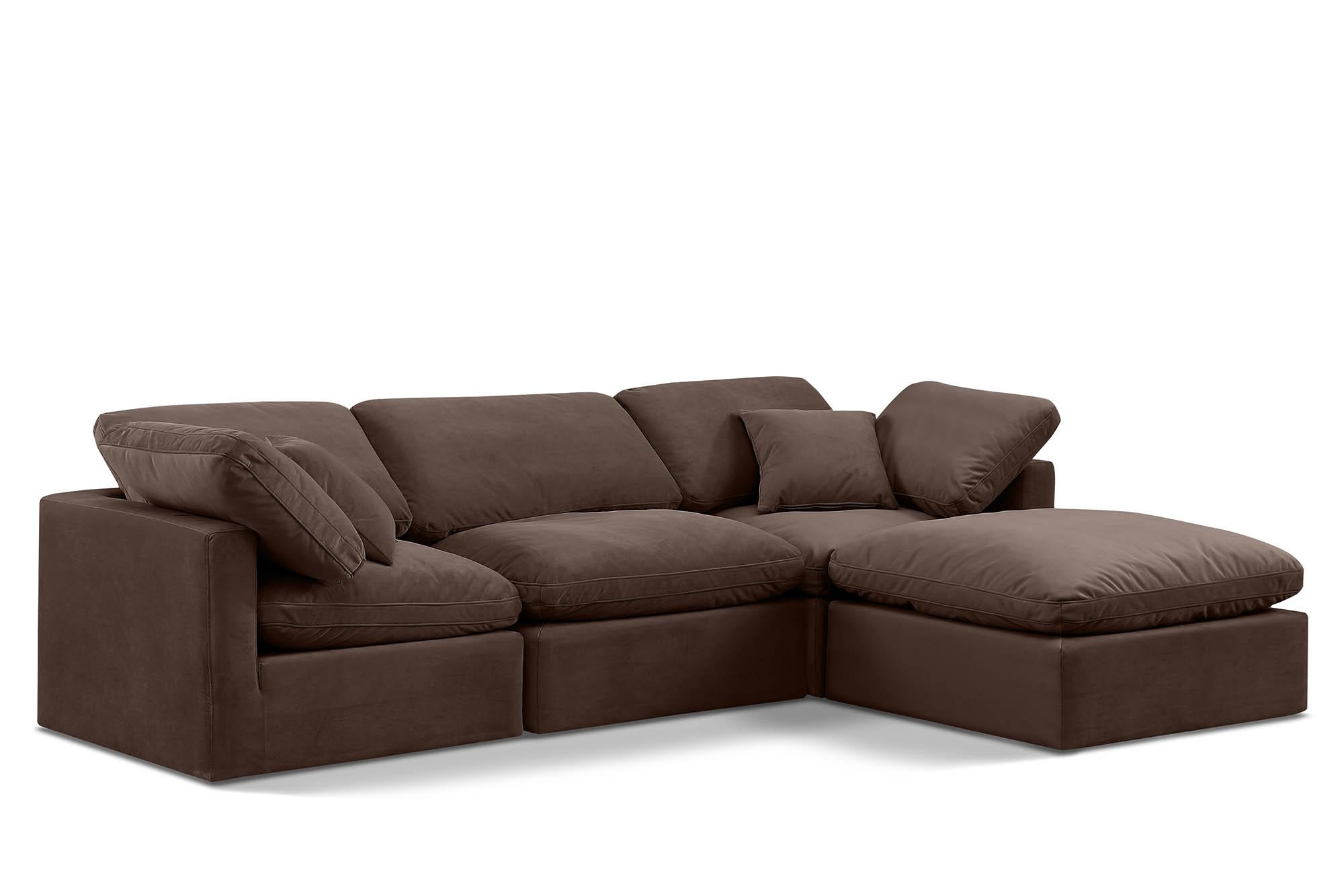 Contemporary, Modern Modular Sectional Sofa INDULGE 147Brown-Sec4A 147Brown-Sec4A in Brown Velvet
