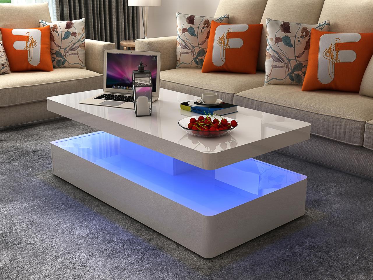 

    
Bult In Led Coffee Table w/  Wood & Glossy Finish Aurora Galaxy Home Modern
