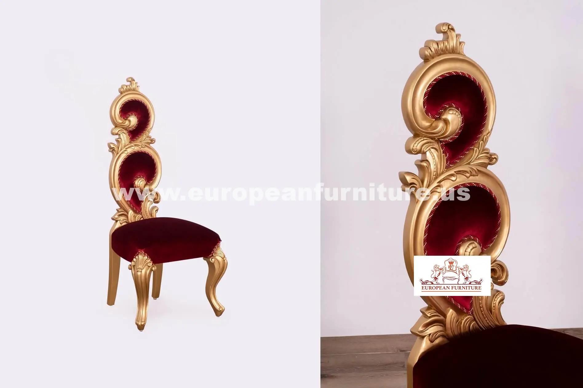 

    
Burgundy & Gold Leaf ETERNAL FLAME Accent Chair Set 2Pcs EUROPEAN FURNITURE
