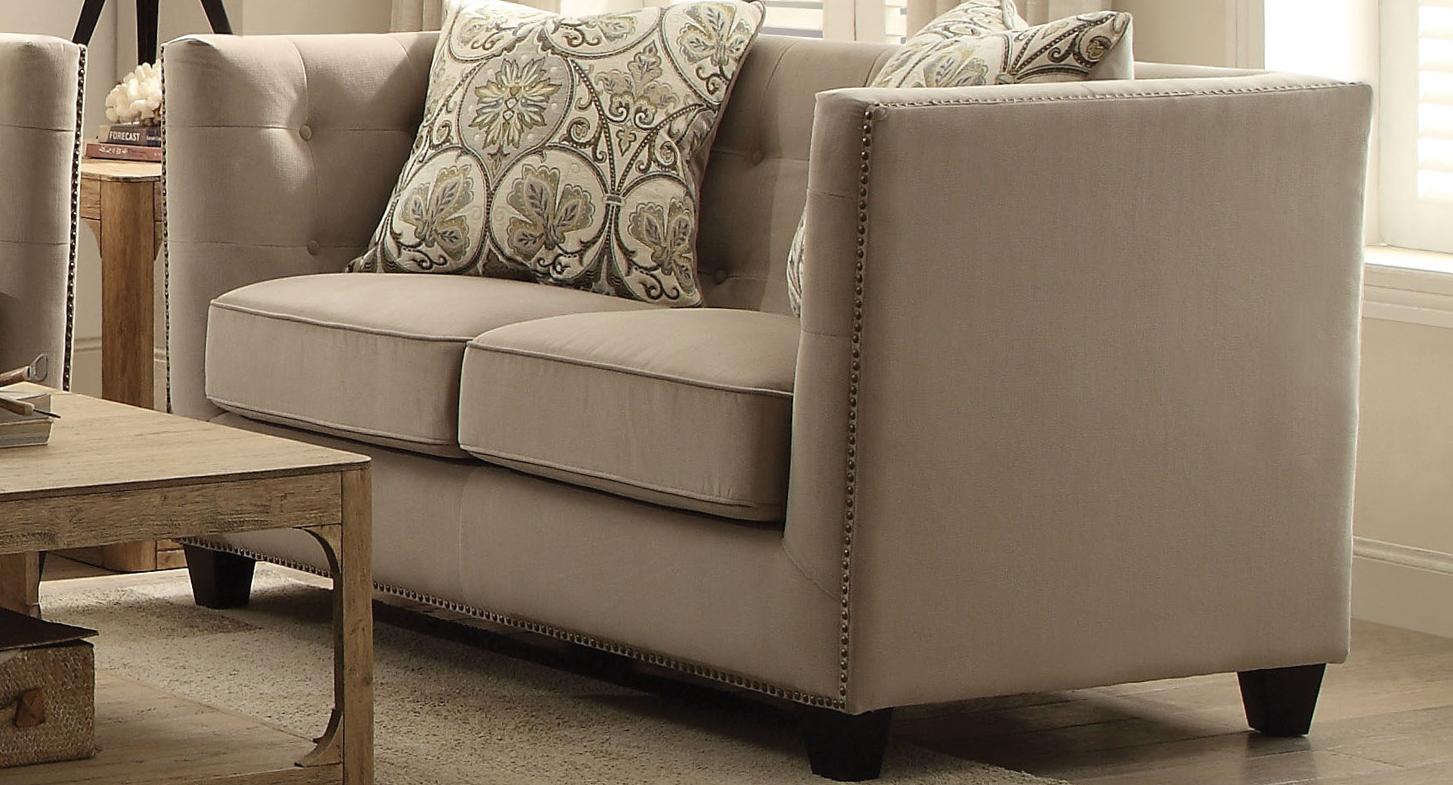 

        
Acme Furniture Juliana-Damien-53585 Sofa Loveseat Chair and Ottoman Set Beige Fabric 0840412050084
