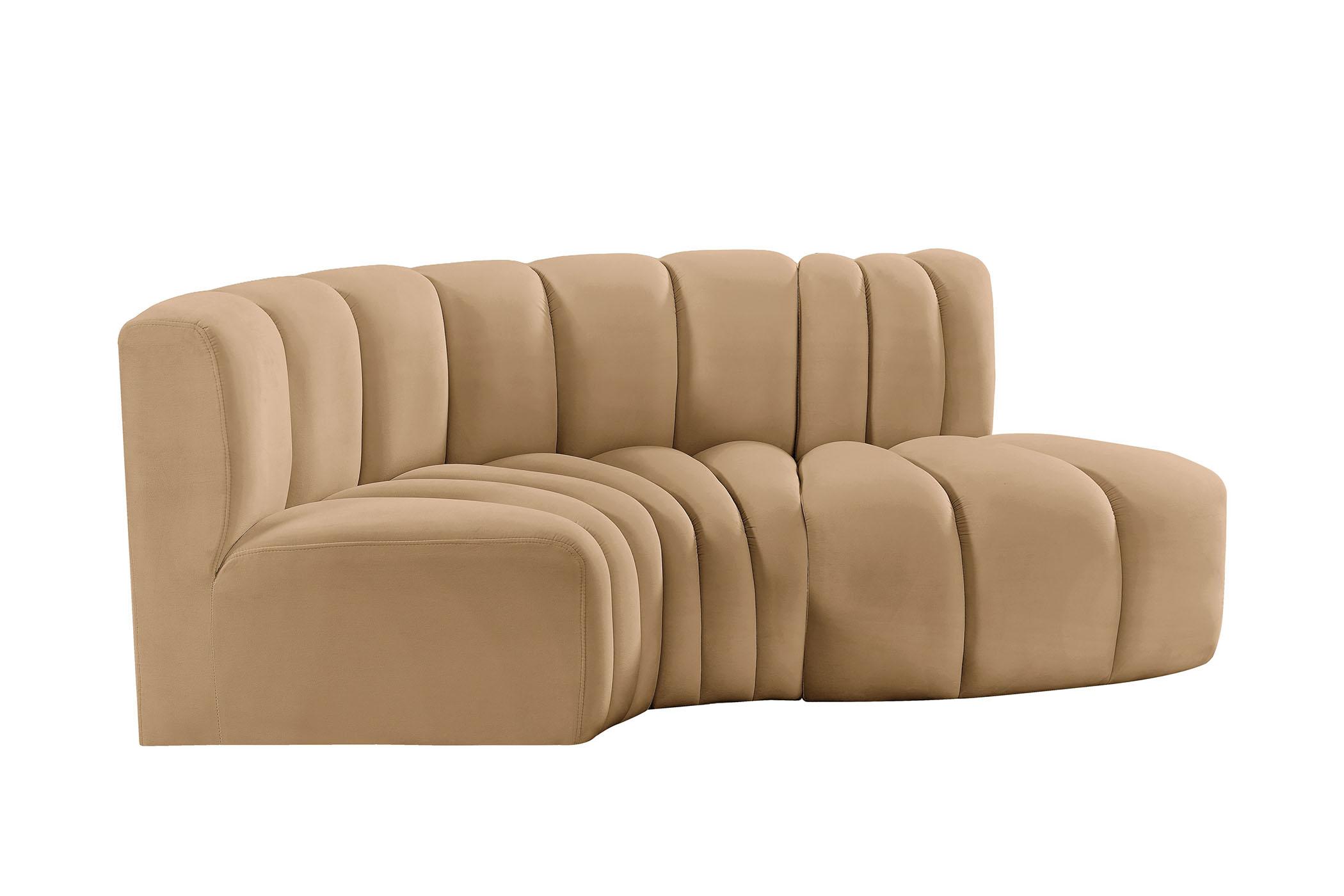 

        
Meridian Furniture ARC 103Camel-S3D Modular Sectional Sofa Camel Velvet 094308299303
