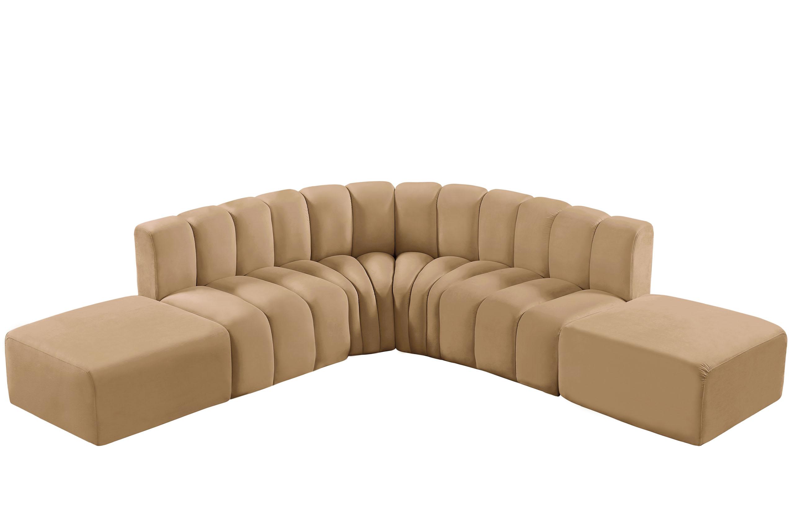 

        
Meridian Furniture ARC 103Camel-S6C Modular Sectional Sofa Camel Velvet 094308299457
