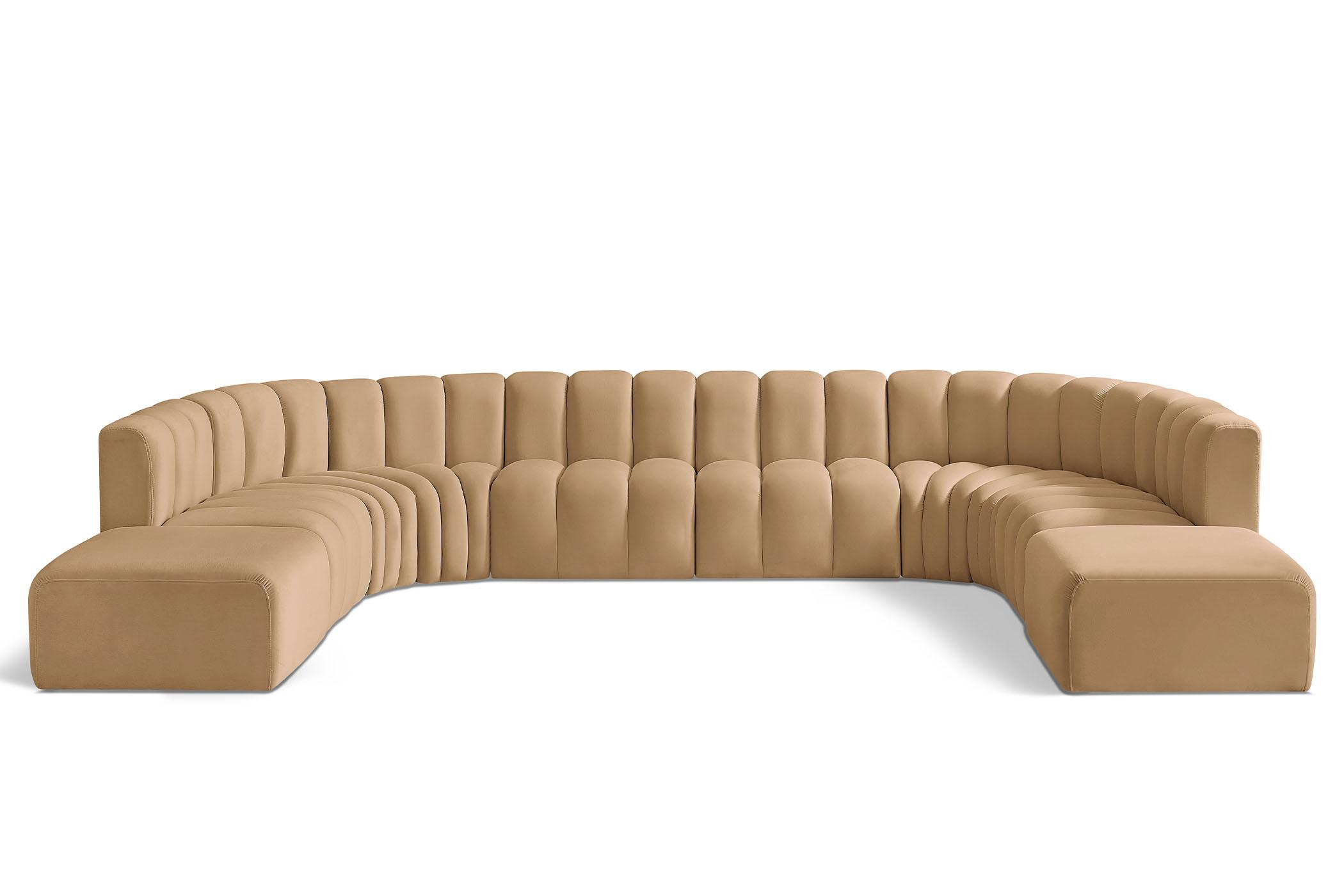 Contemporary, Modern Modular Sectional Sofa ARC 103Camel-S10A 103Camel-S10A in Camel Velvet