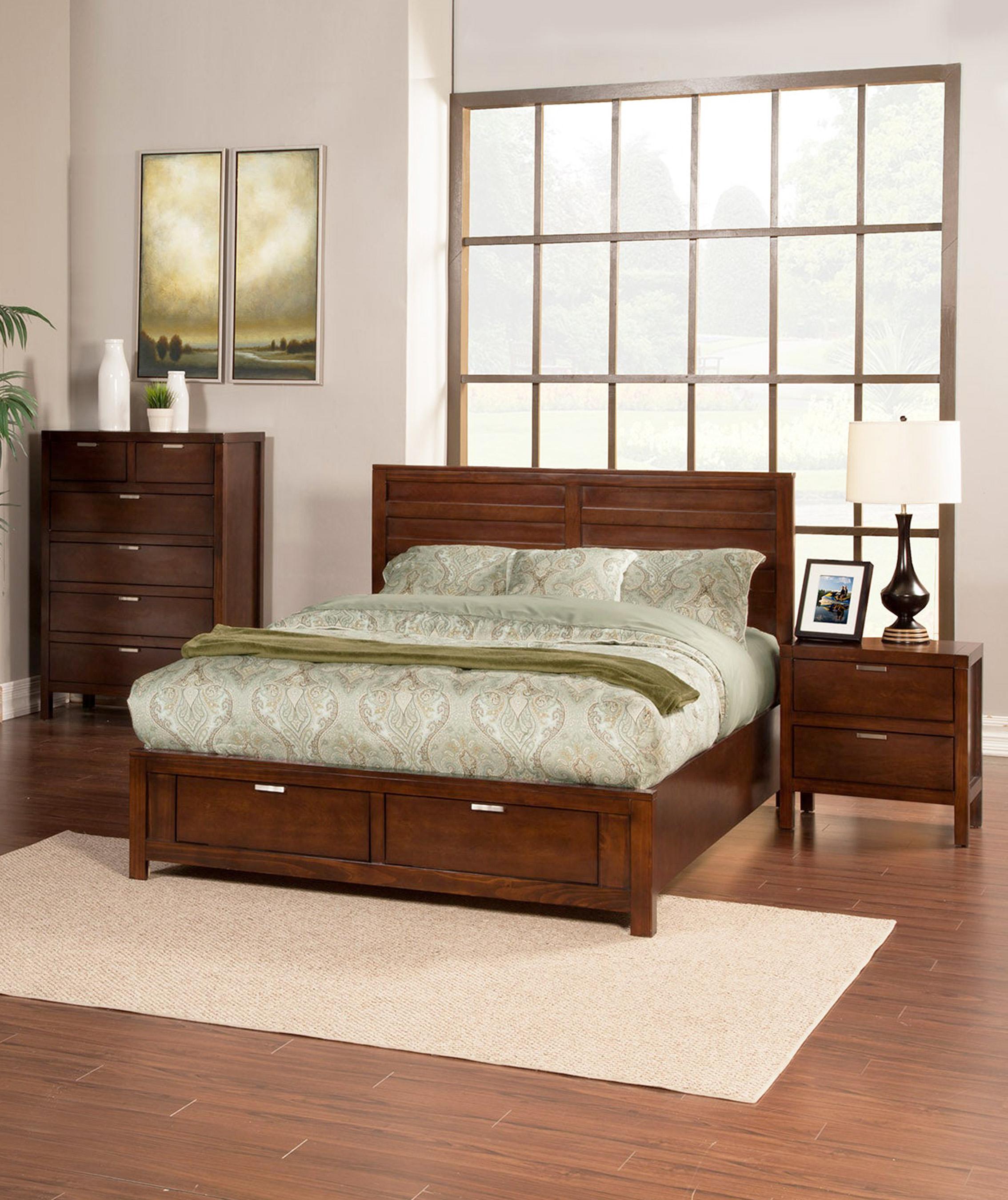 Modern, Traditional Storage Bed CARMEL JR-08F in Cappuccino 
