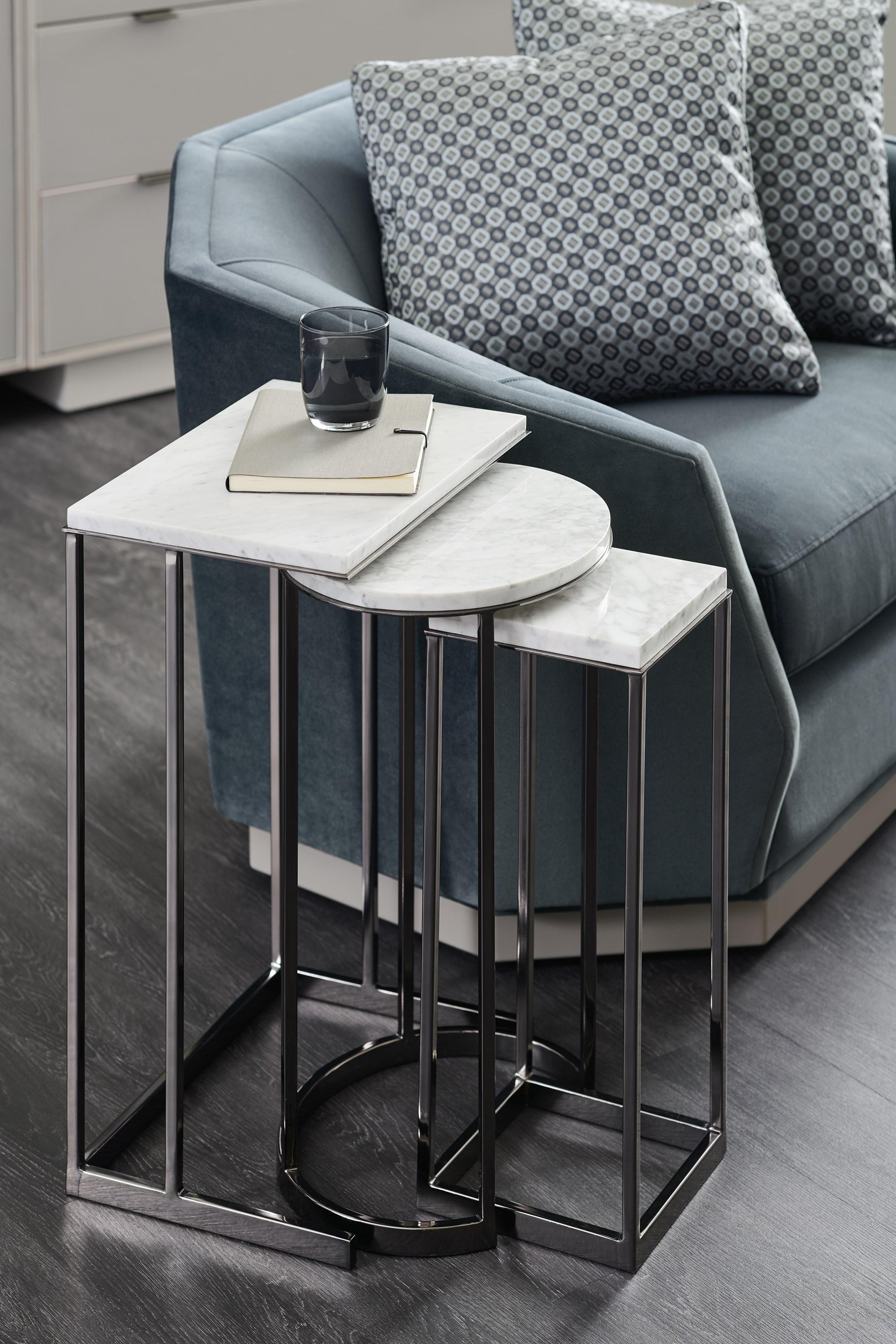 

    
Carrara Marble EXPOSITION NESTING END TABLES by Caracole
