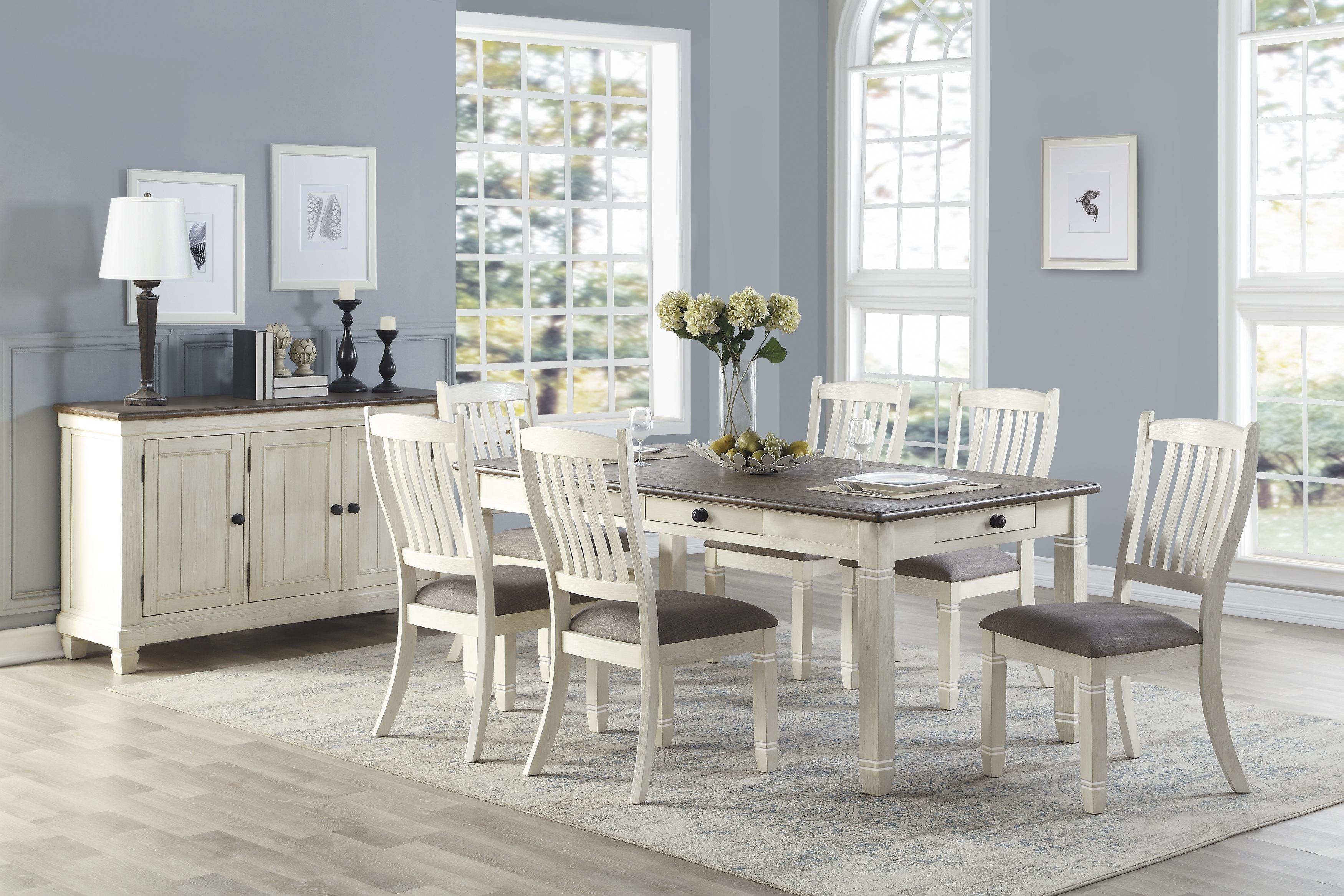 Casual Dining Room Set 5627NW-72*6PC Granby 5627NW-72*6PC in Antique White Polyester