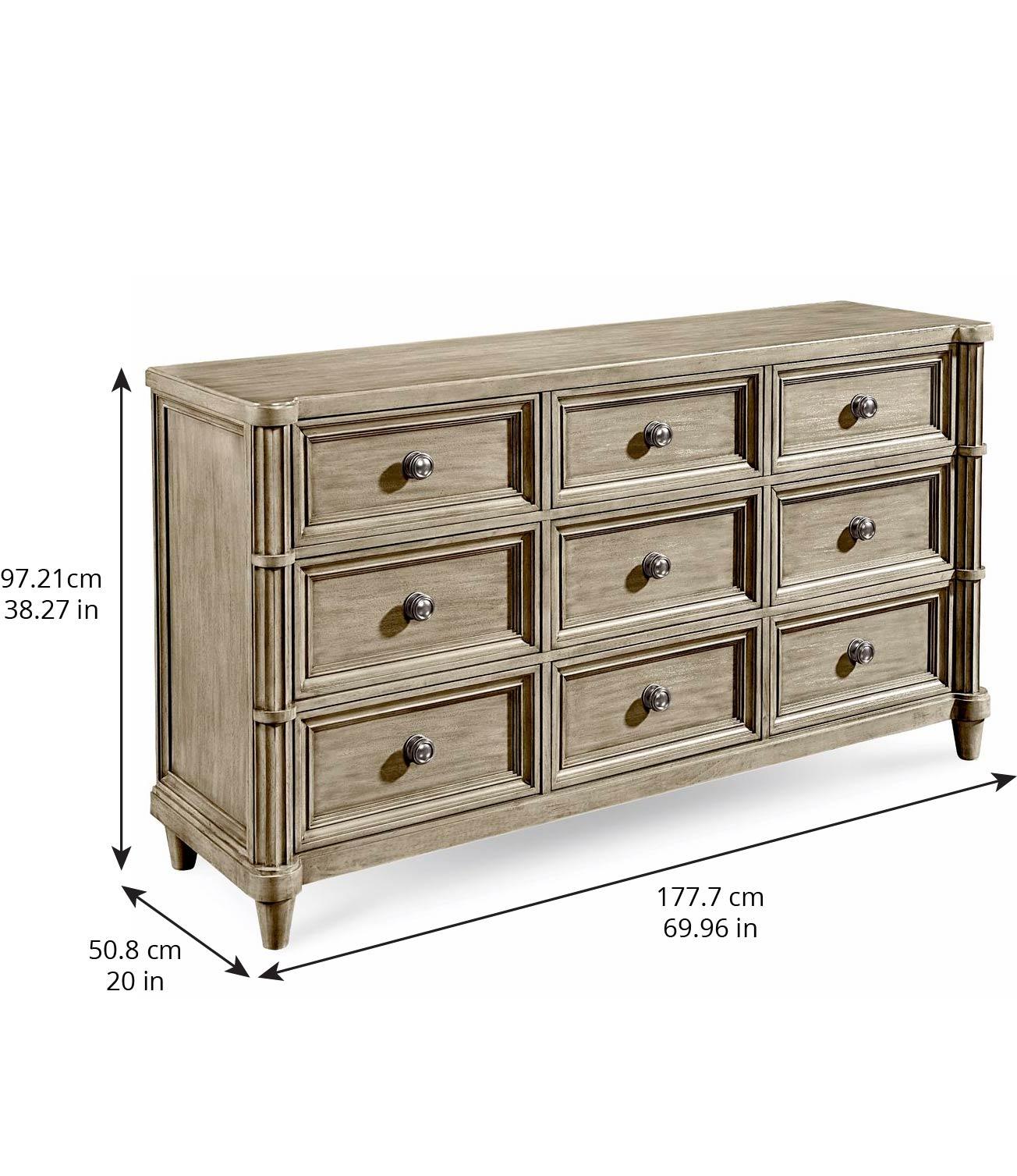 

    
Transitional Silver Painted Wood 9-Drawers Dresser by A.R.T. Furniture Morrissey
