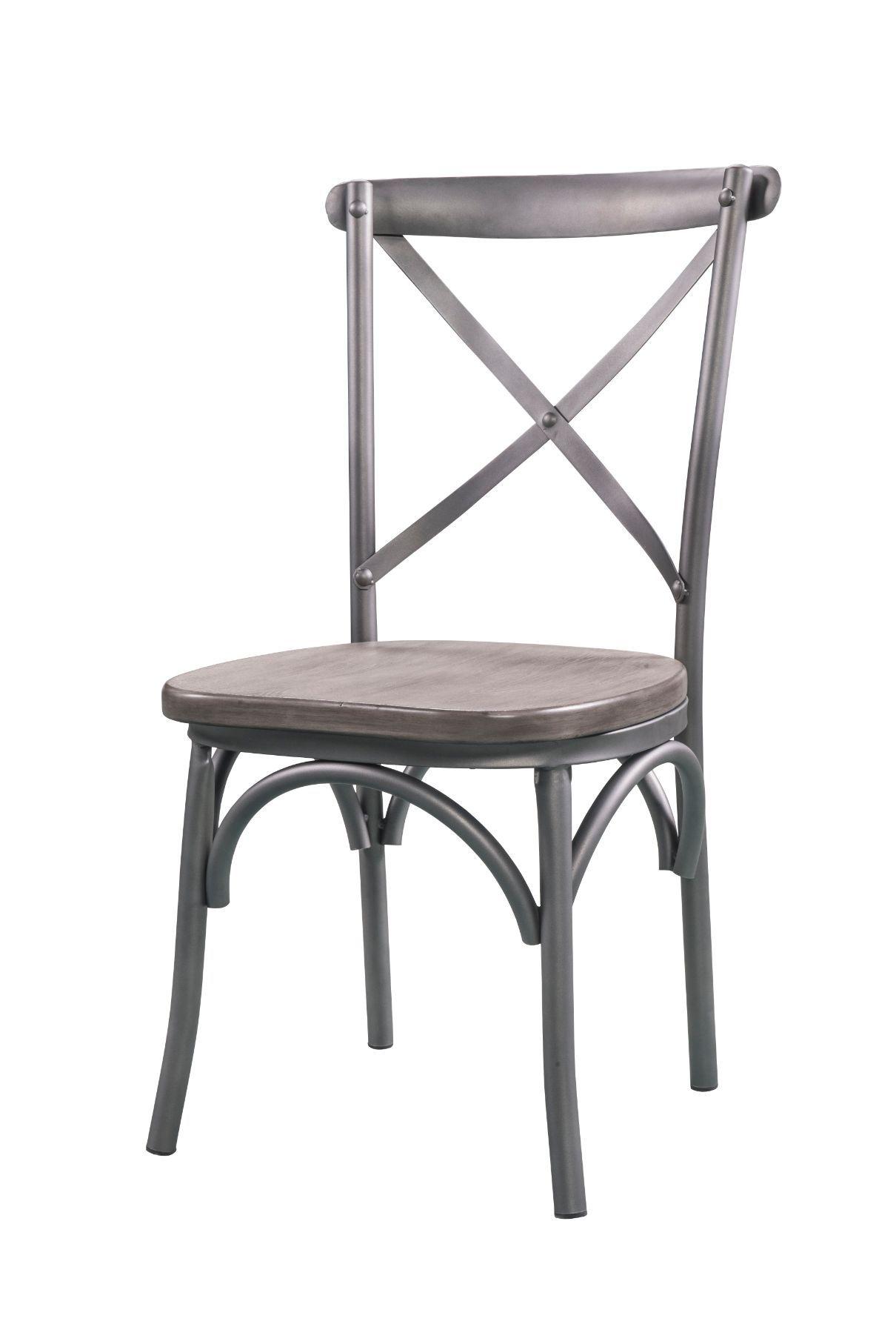 Rustic Side Chair Set Kaelyn II 60122-2pcs in Oak 