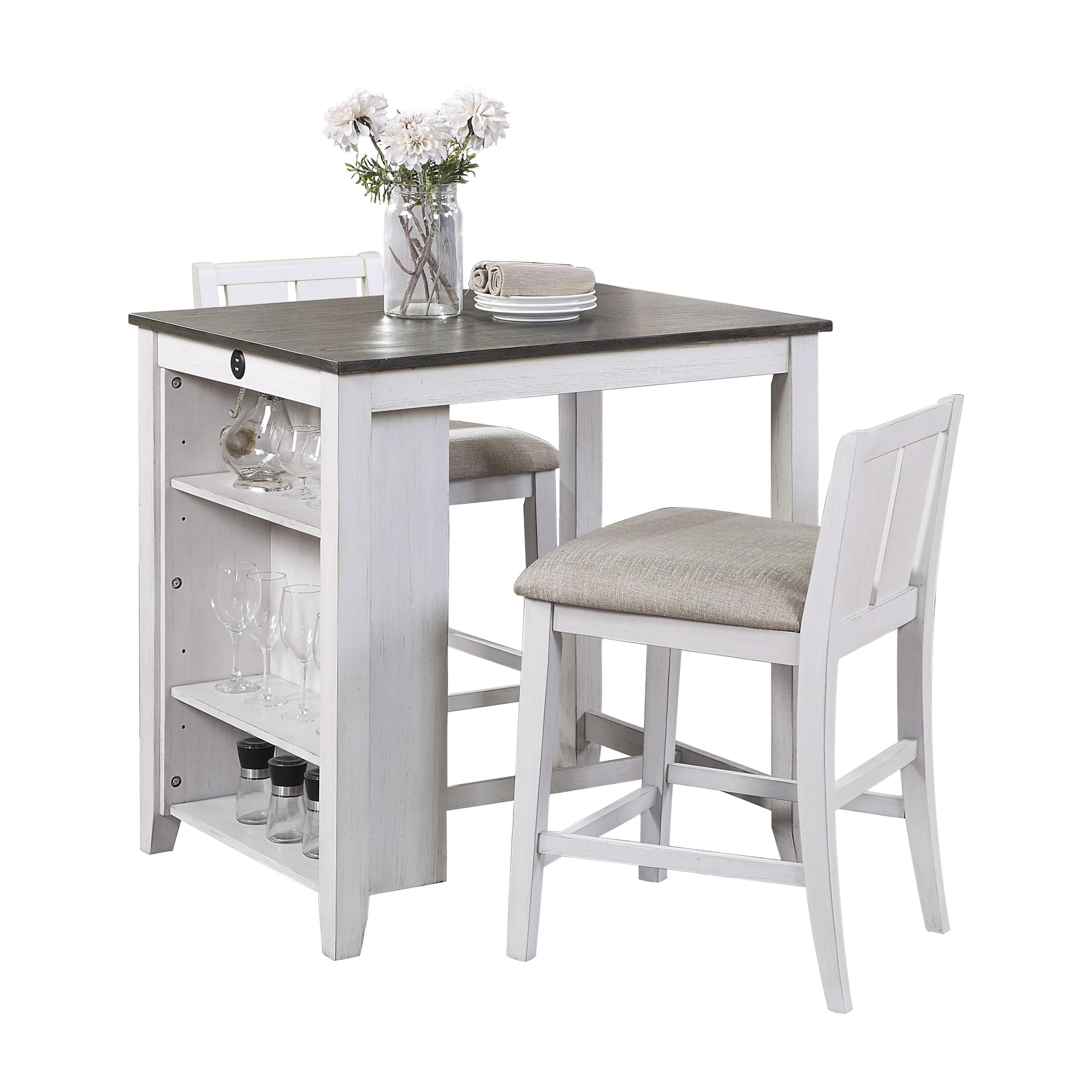 

    
Casual Gray & White Wood Dining Room Set 3pcs Homelegance 5773WH-32 Daye
