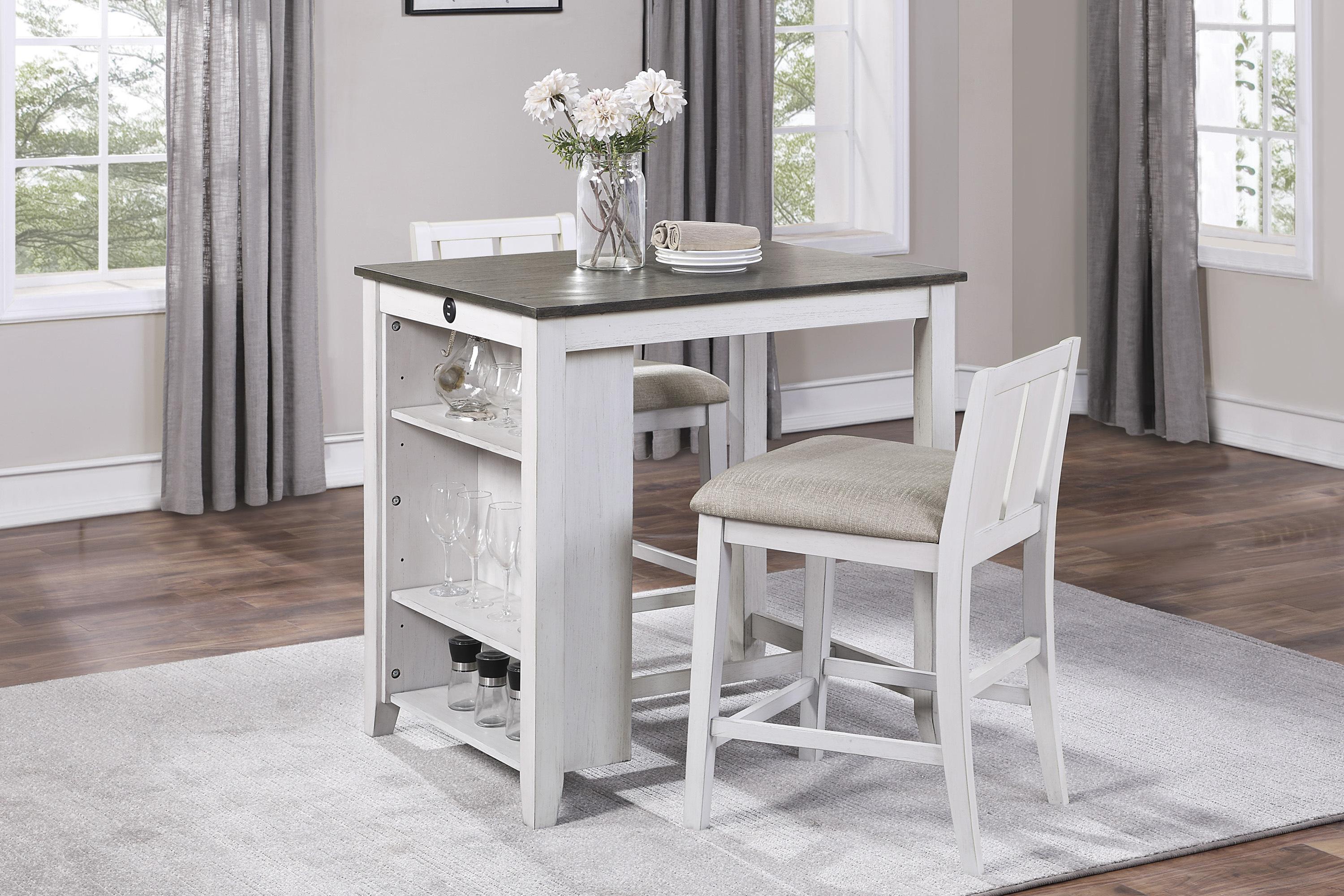 

    
5773WH-32 Casual Gray & White Wood Dining Room Set 3pcs Homelegance 5773WH-32 Daye
