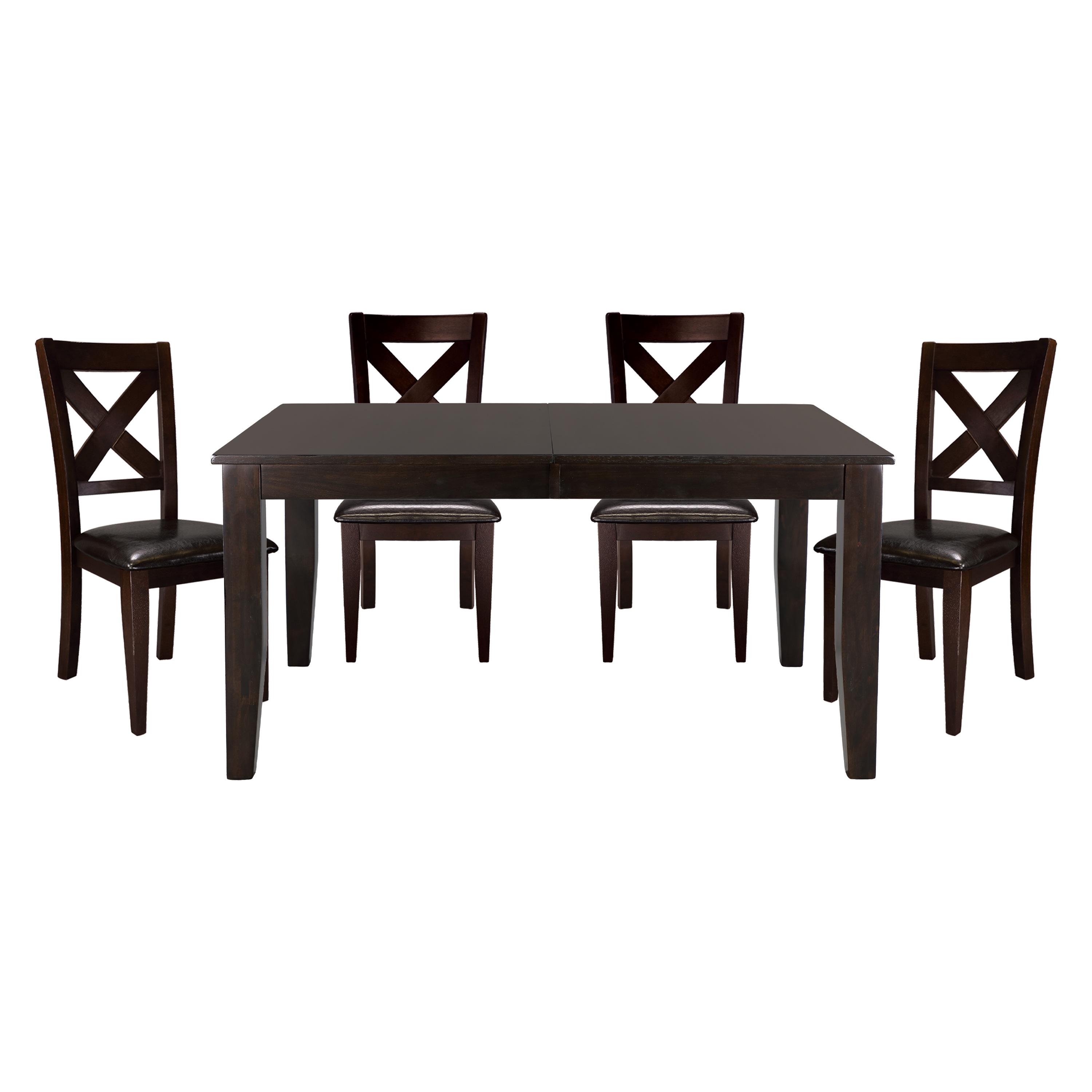 Casual Dining Room Set 1372-78*5PC Crown Point 1372-78*5PC in Merlot Faux Leather