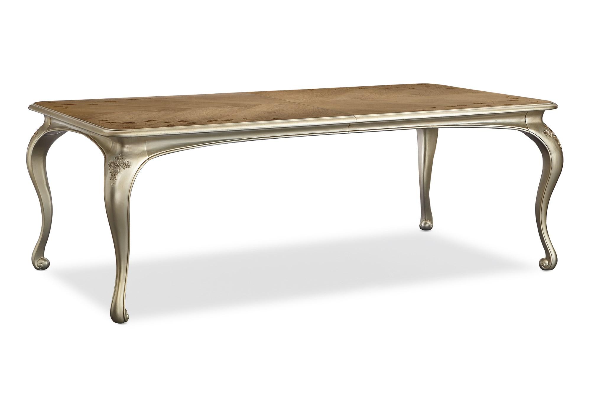 Traditional Dining Table FONTAINEBLEAU C062-419-201 in Gold, Brown 