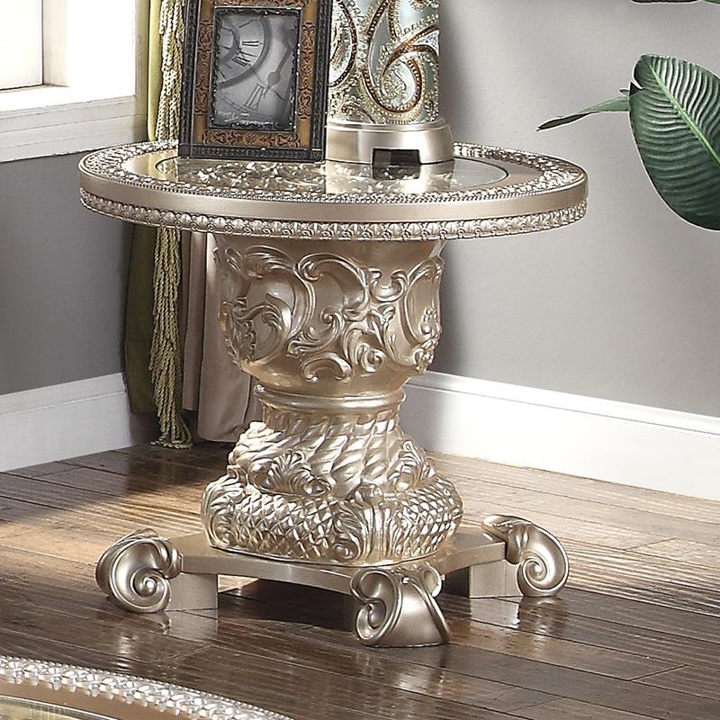 Traditional End Table HD-328C HD-E328C in Gold 