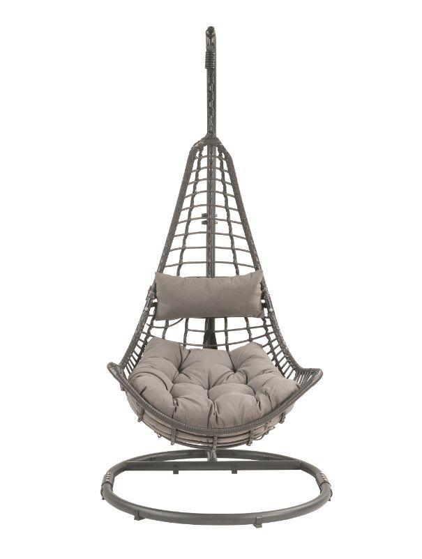 

    
Charcoal Wicker & Gray Fabric Patio Swing Chair by Acme Furniture Uzae 45105
