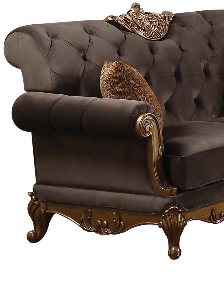 

    
Acme Furniture Orianne Sofa Gold/Antique/Charcoal Orianne 53795-Sofa
