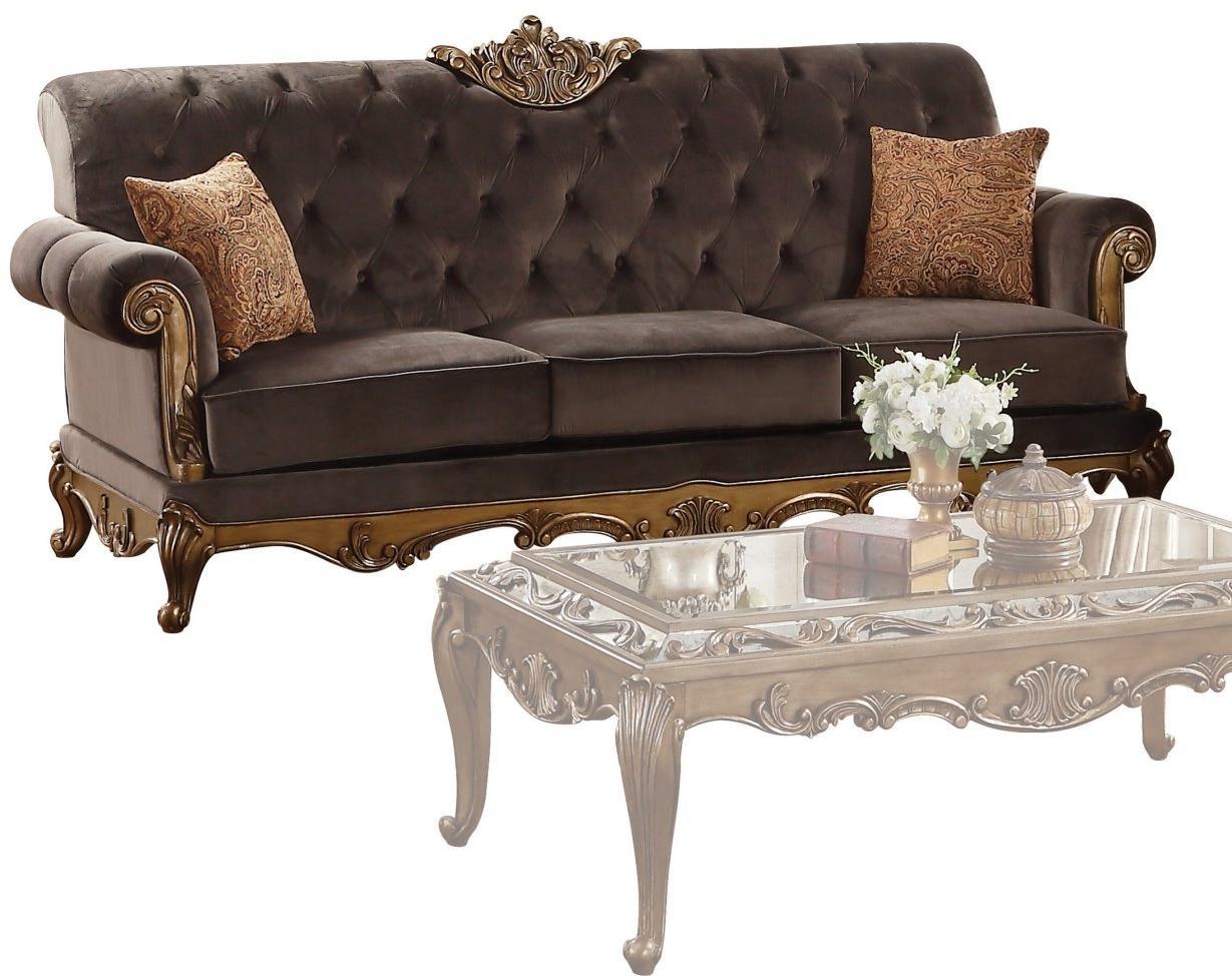 

    
Charcoal Fabric & Antique Gold Sofa Set 2Pcs Acme 53795 Orianne Traditional
