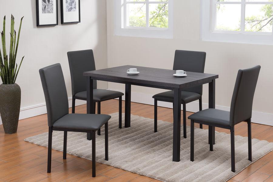 Modern, Simple Dining Room Set Orlo 1272SET-5pcs in Charcoal Grey 