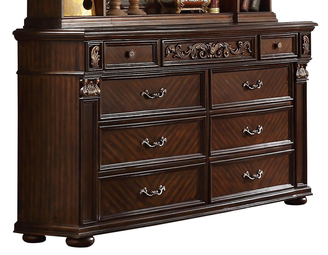 

    
 Photo  Cherry Finish Wood King Bedroom Set 6Pcs w/Chest Traditional Cosmos Furniture Aspen
