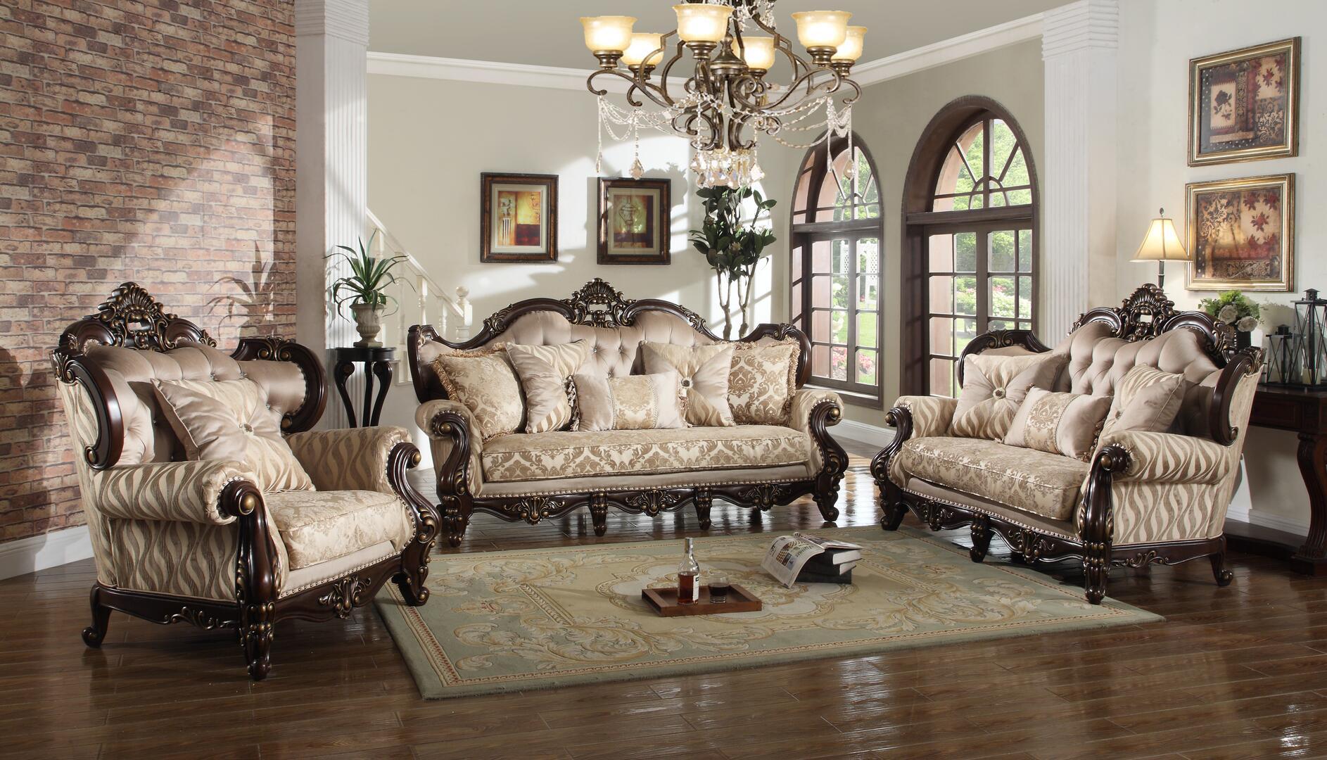 

        
810053740279Cherry Finish Wood Sofa & Loveseat Set 2Pcs Traditional Cosmos Furniture Jade
