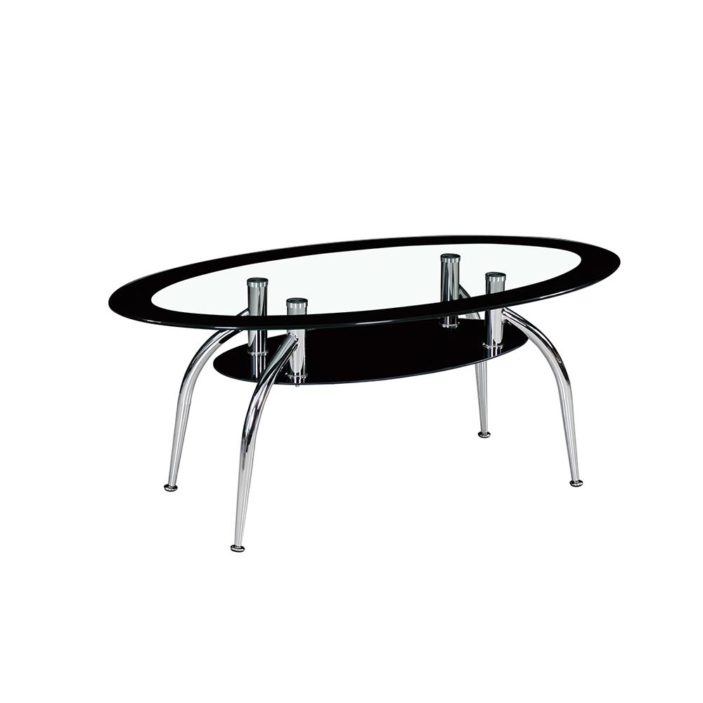 

    
Chrome & Black Coffee Table & 2 End Tables by Crown Mark Mila 3270SET
