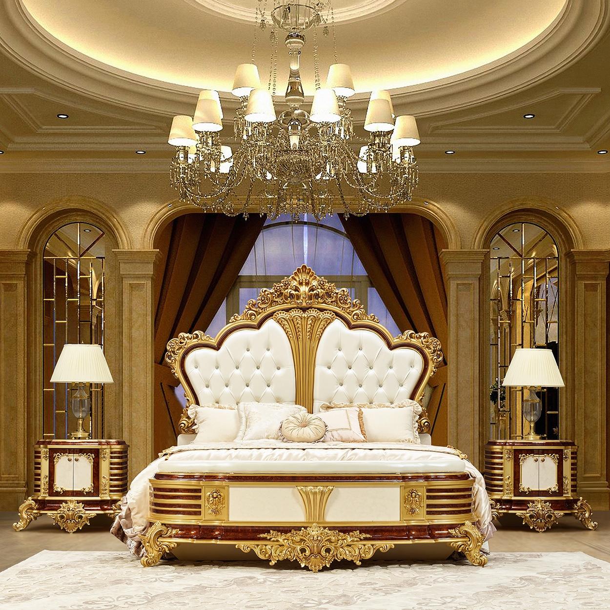 

    
Homey Design Furniture HD-957-B-4PC Platform Bedroom Set Dark Cherry/White/Gold HD-957-CK BED-4PC

