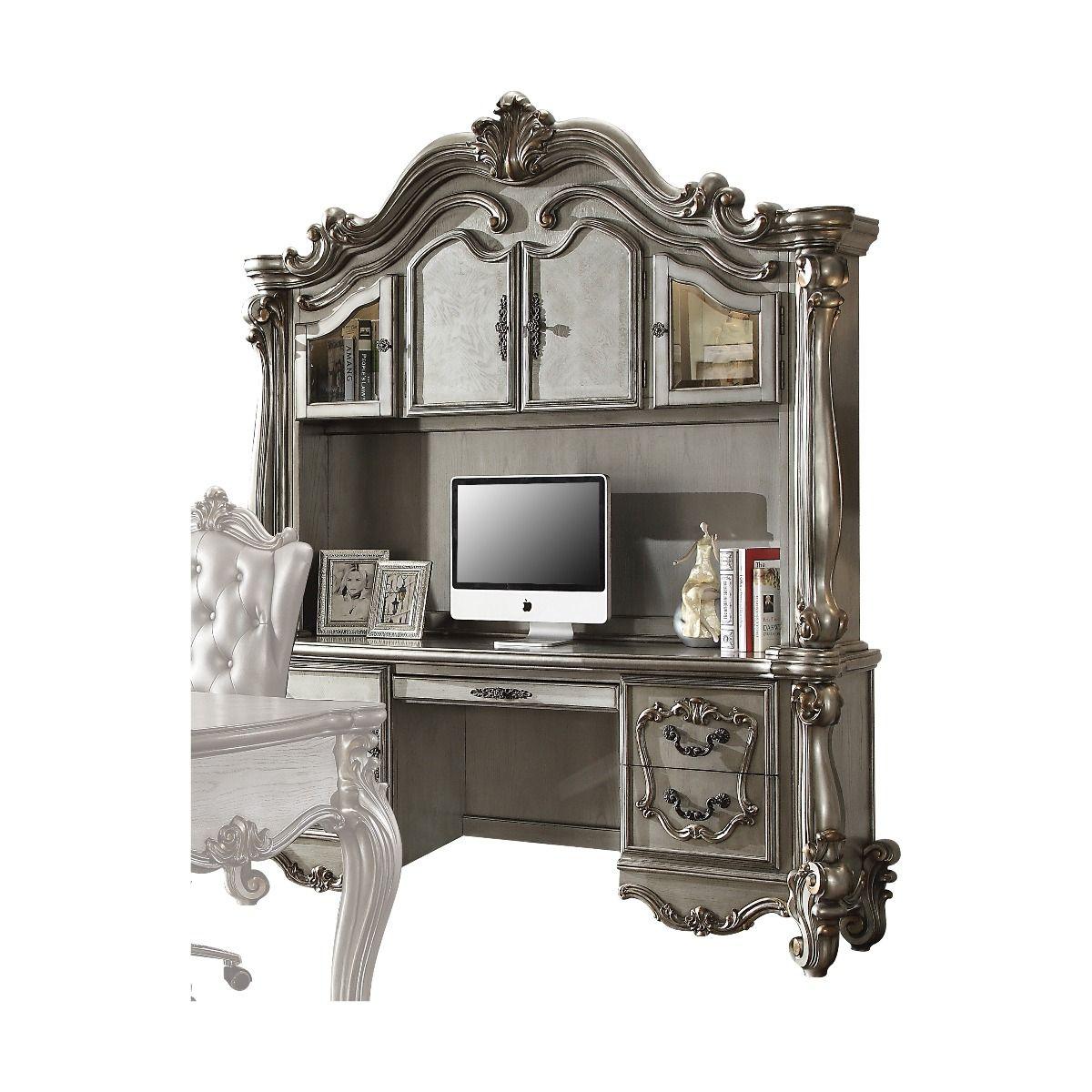Classic, European Traditional Computer desk Versailles 92824 in Platinum 