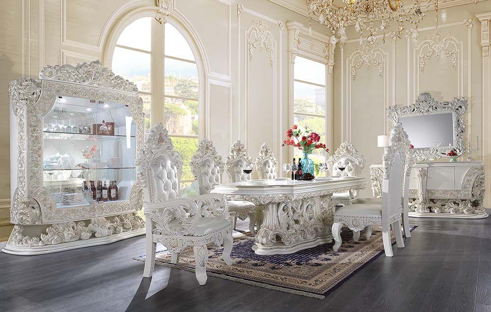 

    
Classic Antique White Composite Wood Dining Room Set 11PCS Acme Adara DN01229-T-11PCS
