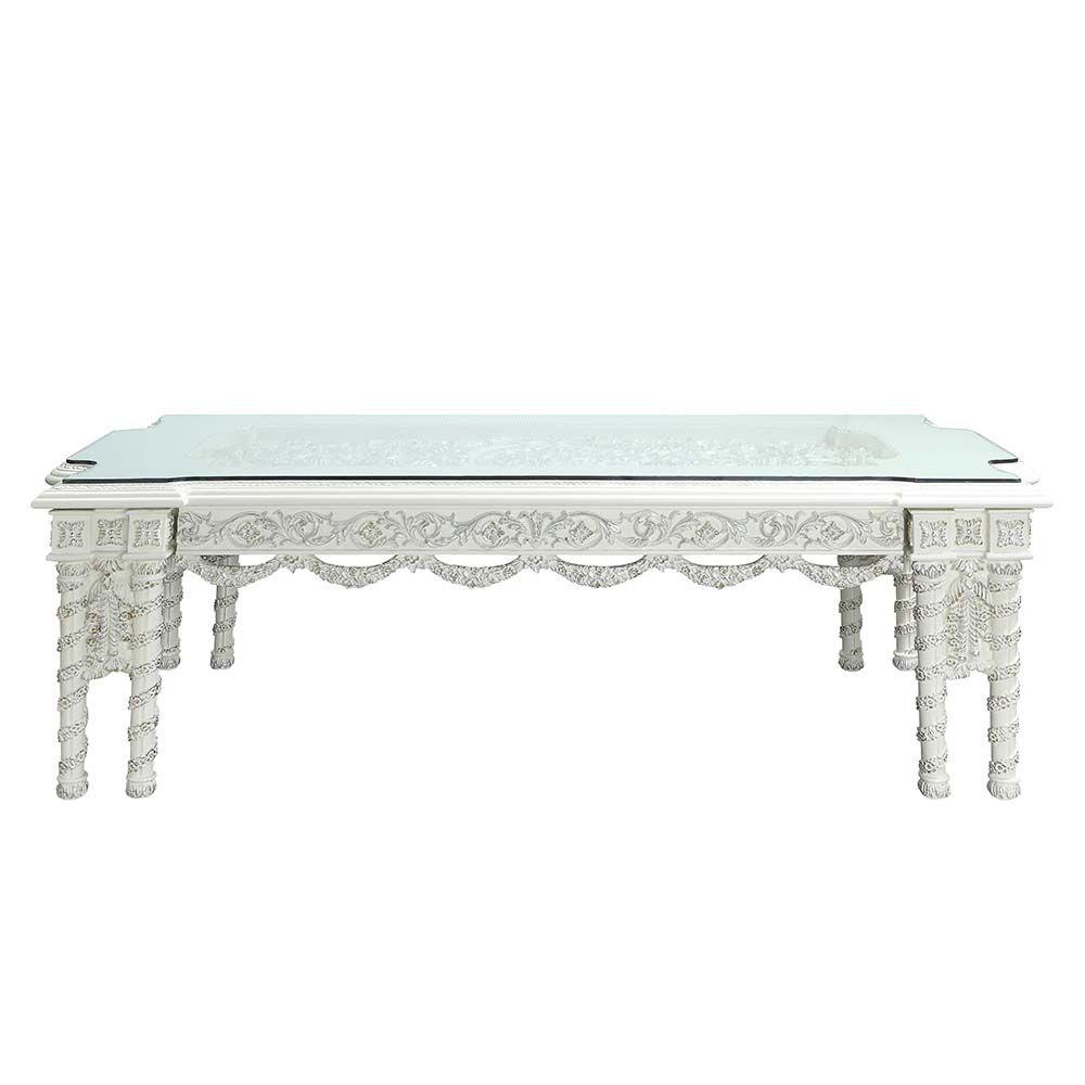 

    
Classic Antique White Dining Table by Acme Vanaheim DN00678

